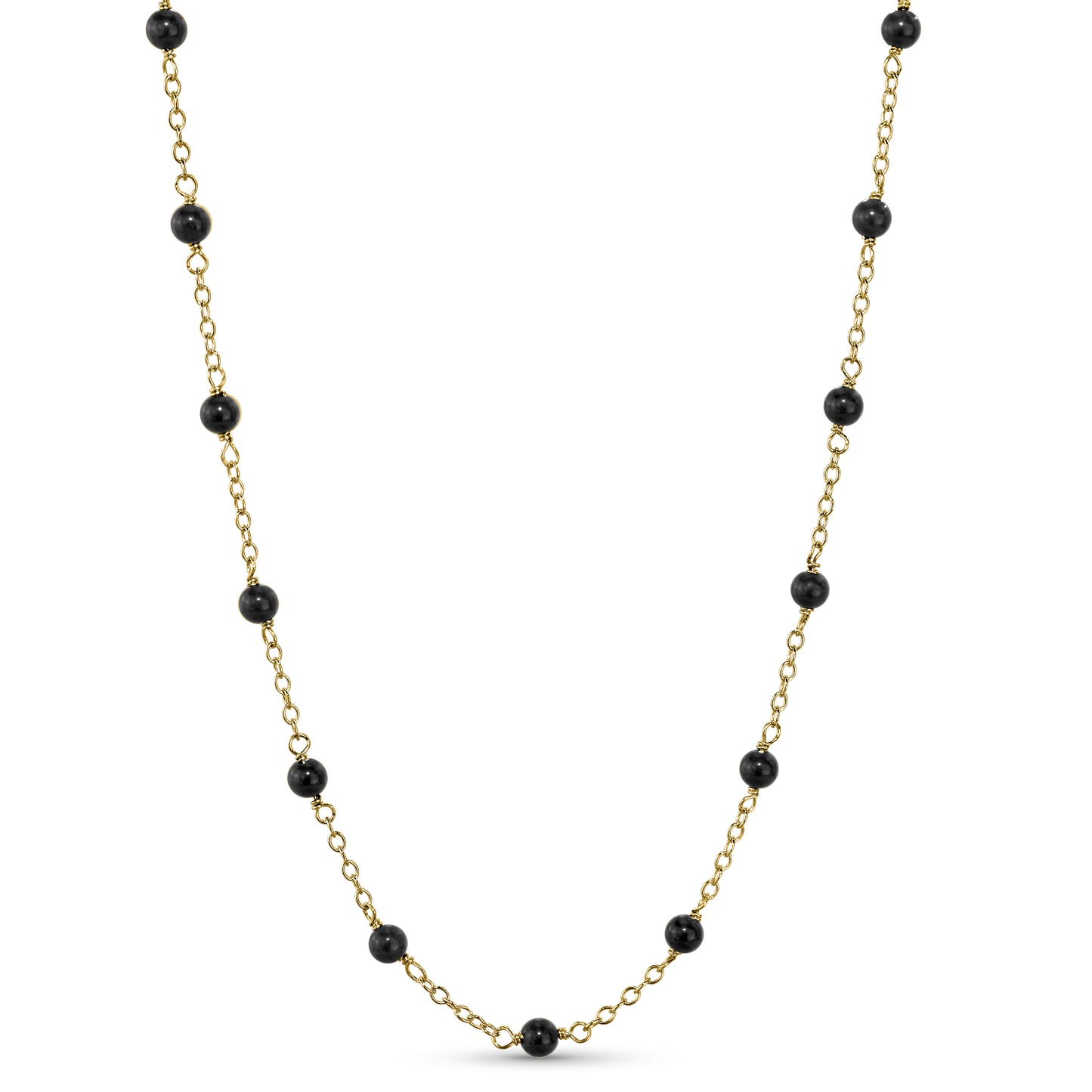 14k Gemstones Station Necklace