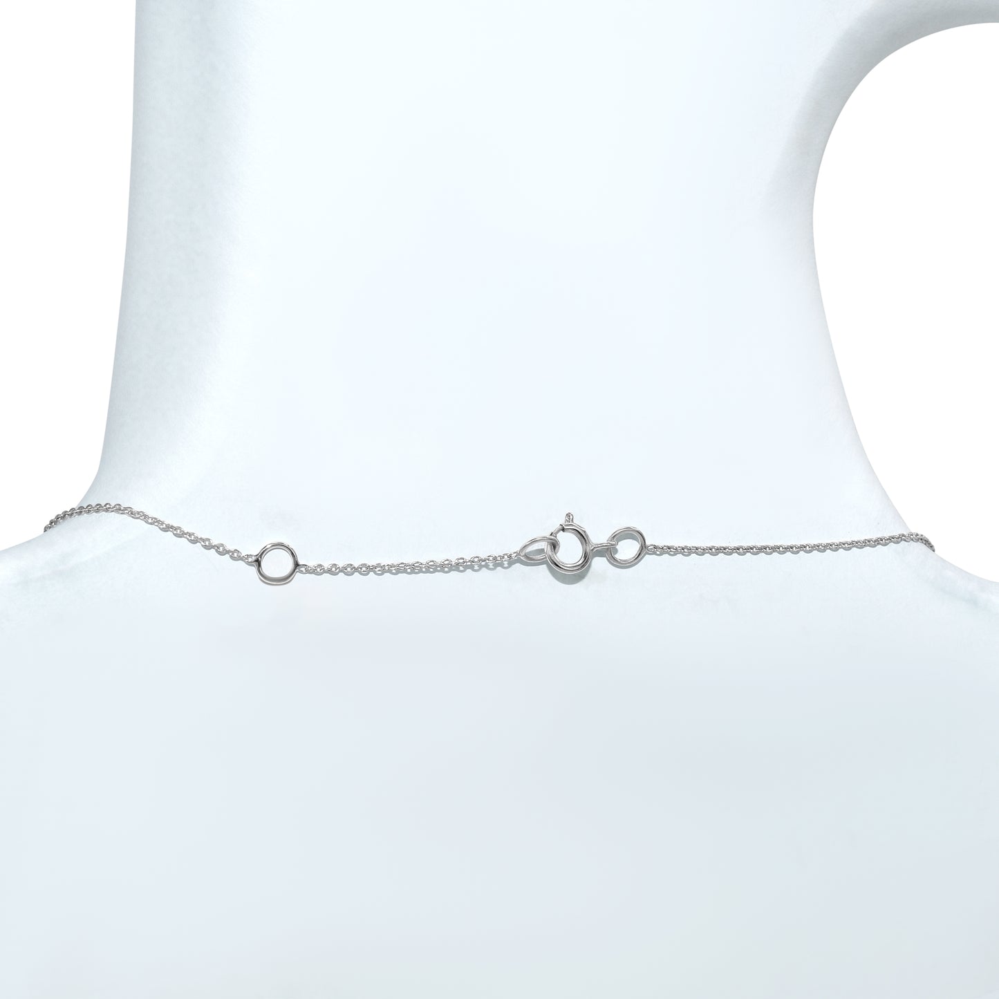 14k White Gold Pear Shaped Pendant Sapphire Necklace