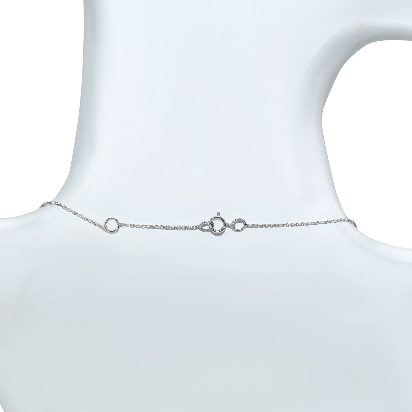14k White Gold Rectangle Shaped Sapphire Necklace