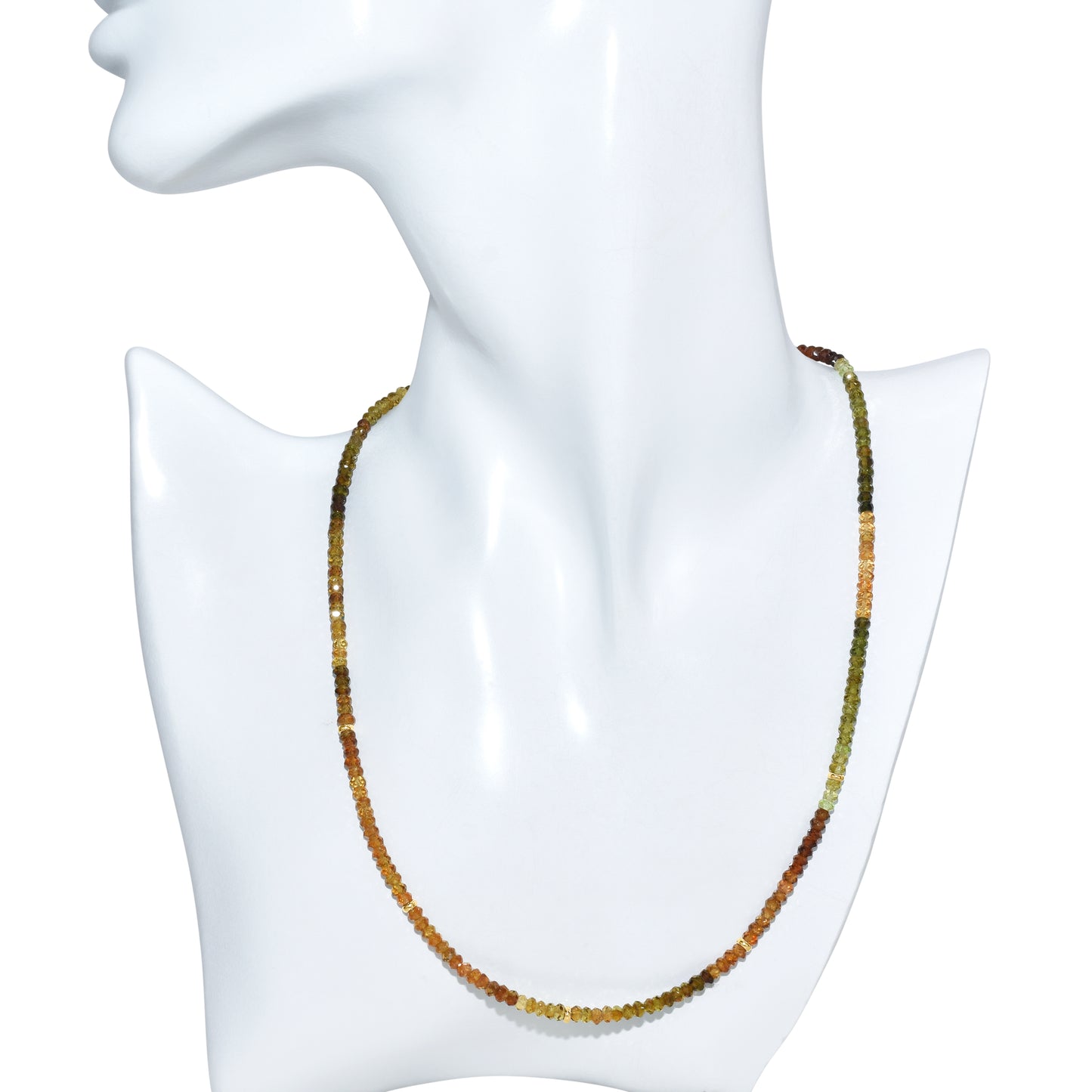 14k Gemstones & Gold Roundel Necklace