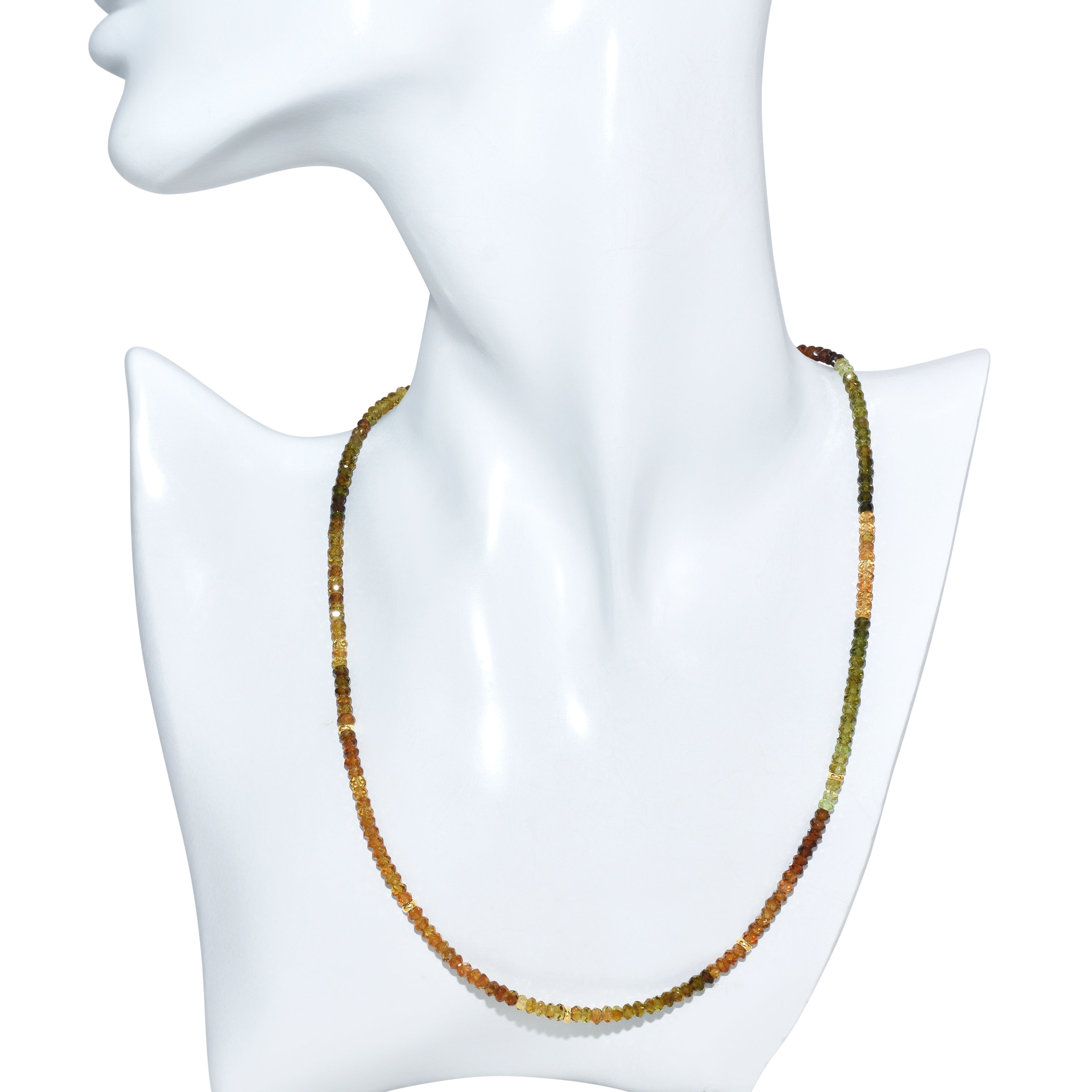 14k Gemstones & Gold Roundel Necklace