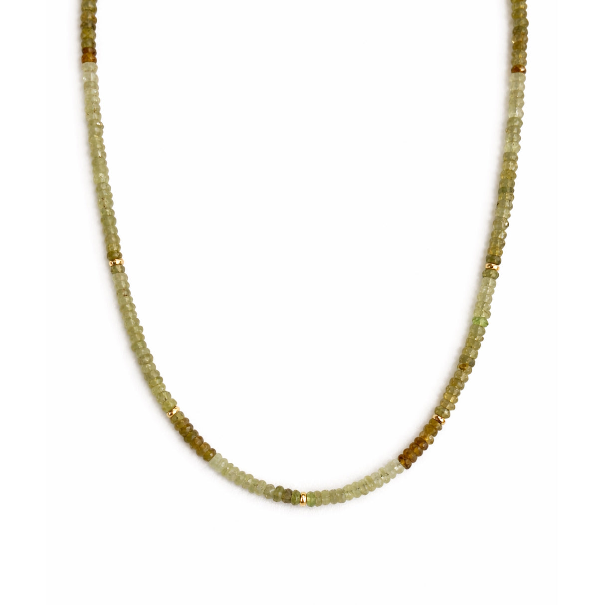 14k Gemstones & Gold Roundel Necklace
