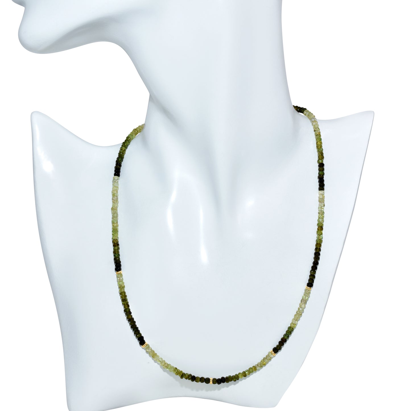 14k Gemstones & Gold Roundel Necklace