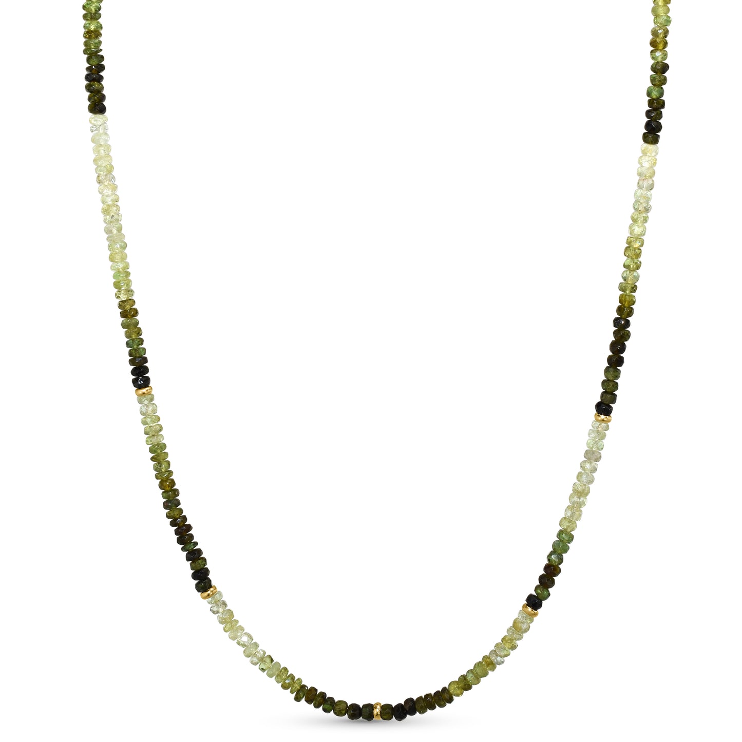 14k Gemstones & Gold Roundel Necklace
