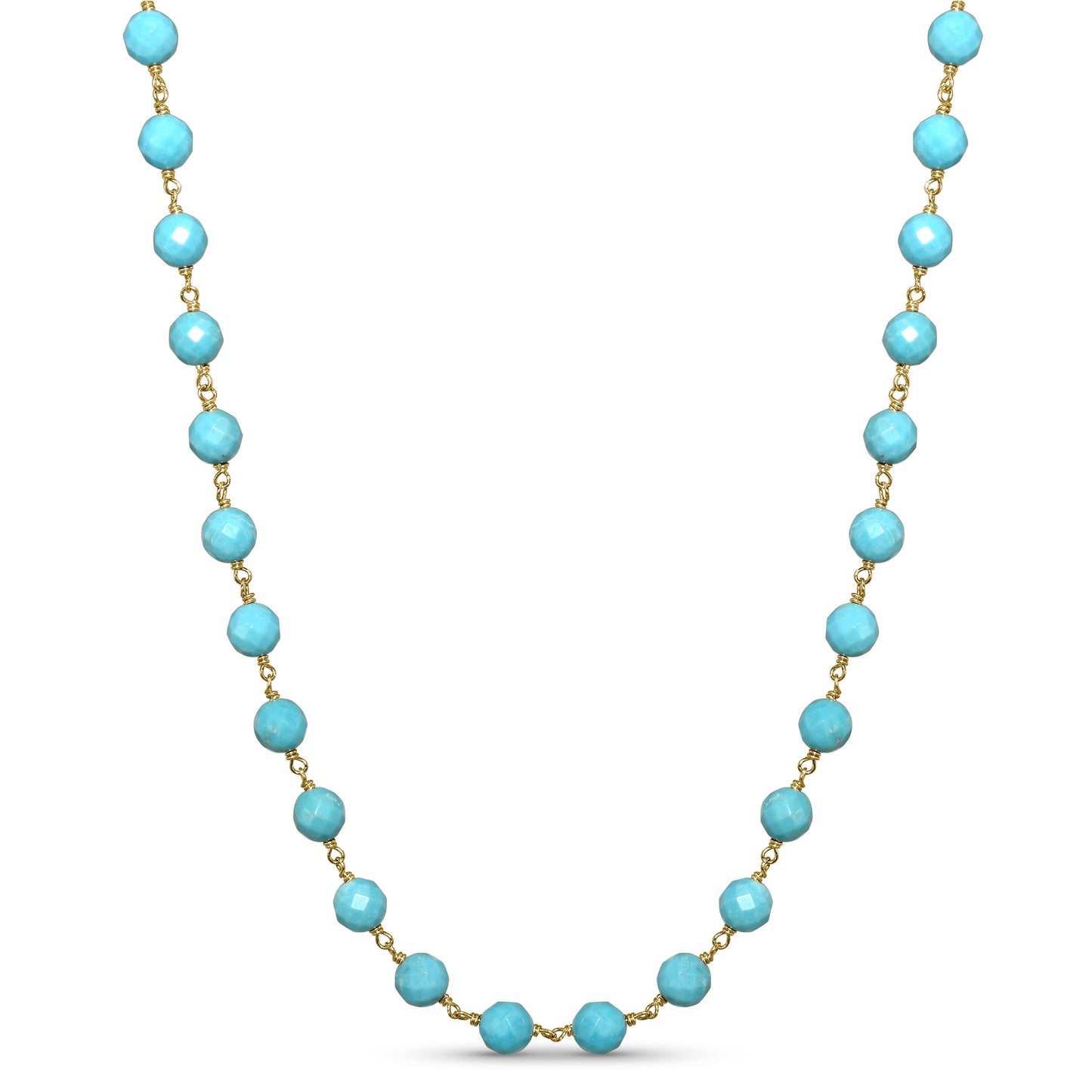 14k Turquoise Link Necklace
