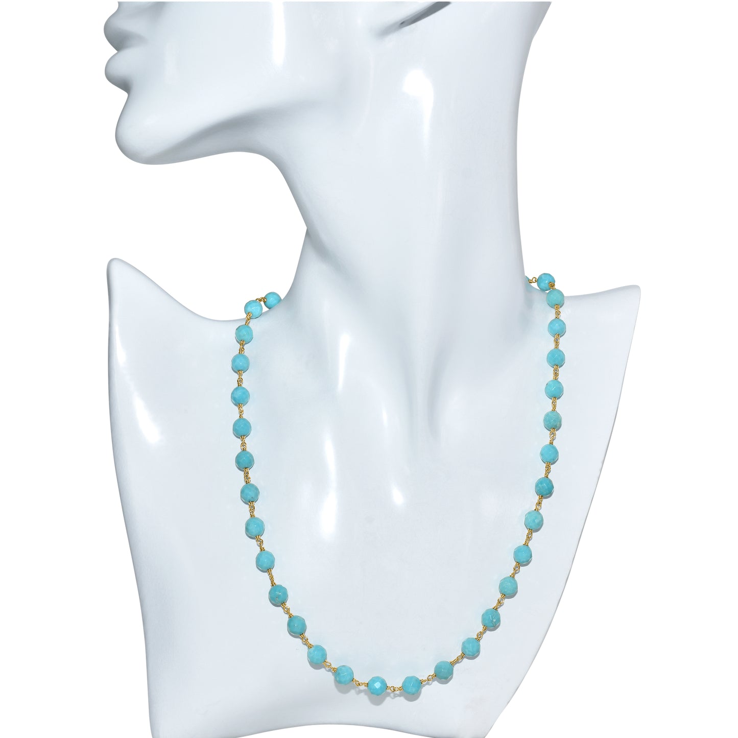 14k Turquoise Link Necklace