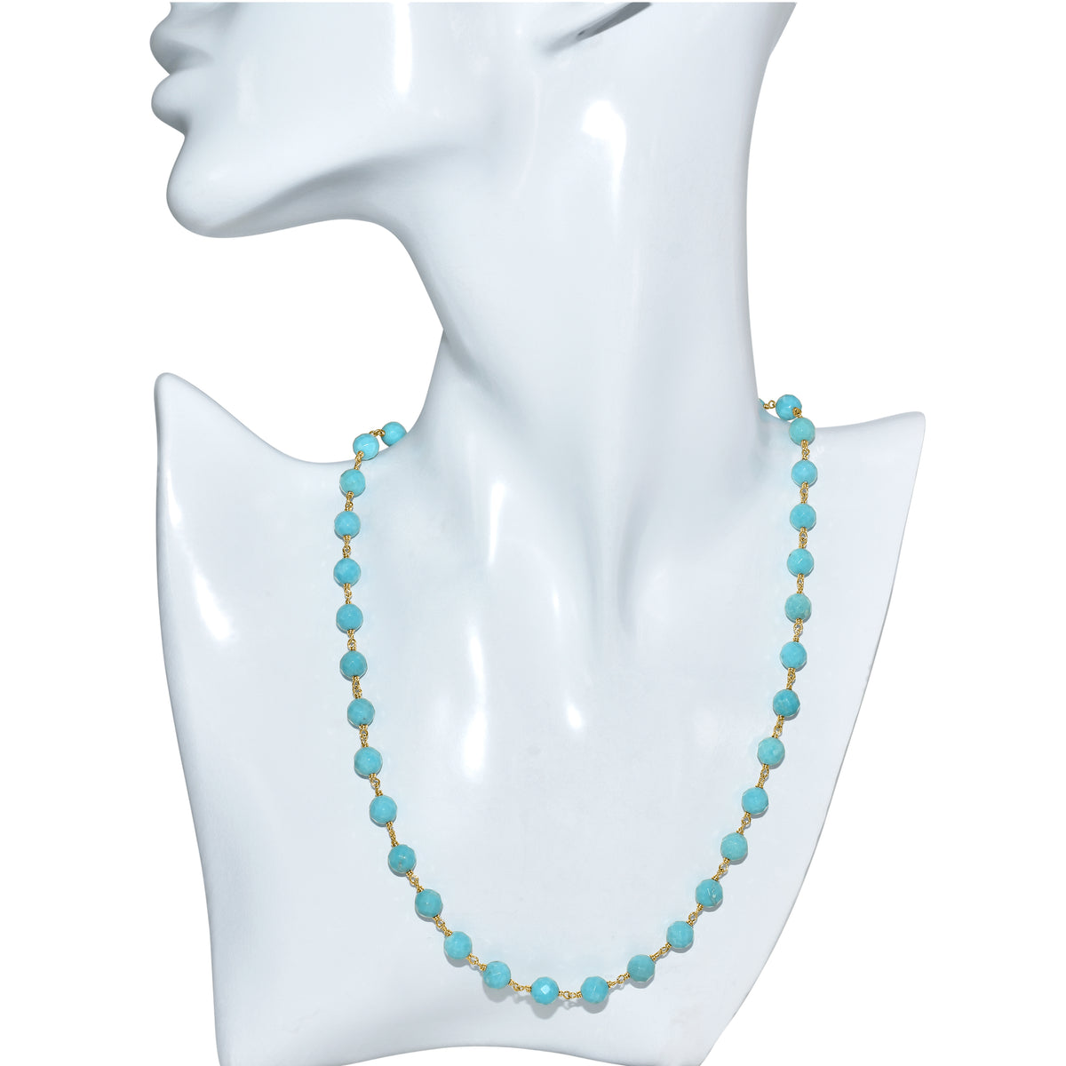 14k Turquoise Link Necklace