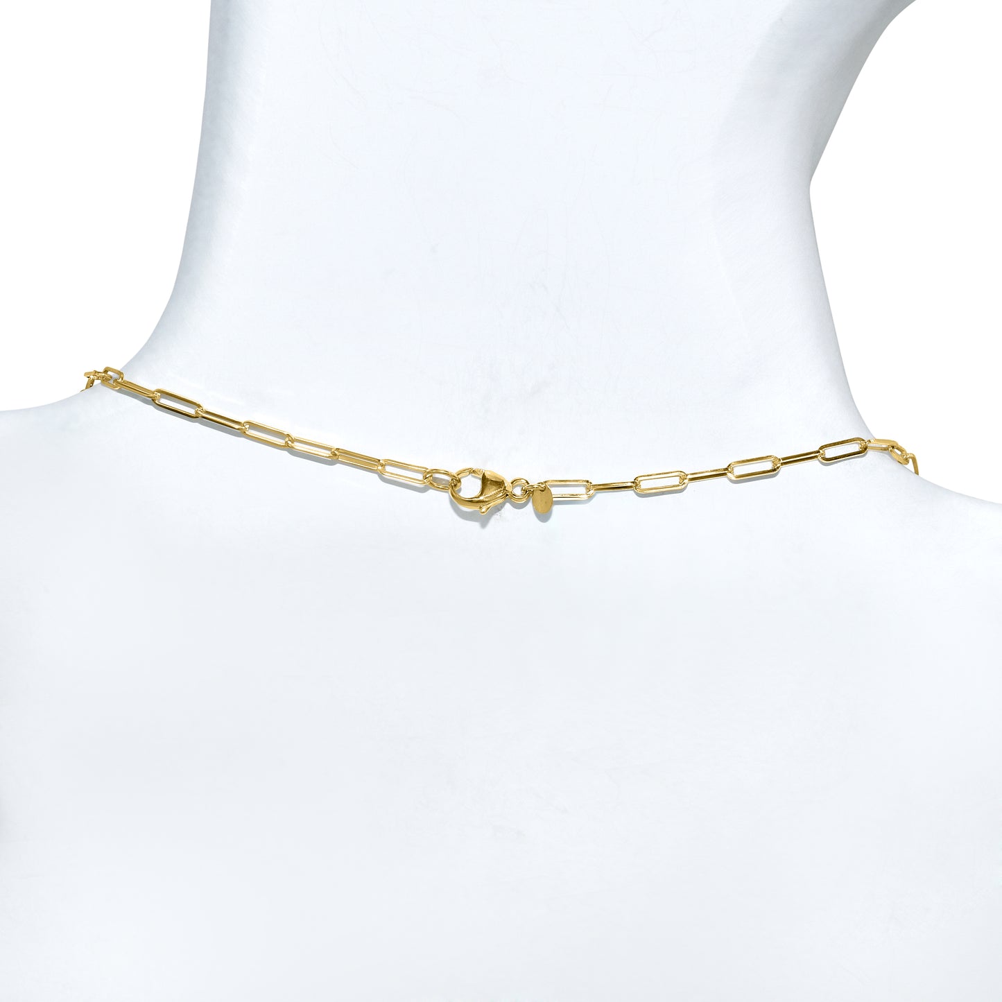 14k Multi Gemstone 13 Round Bezel Paperclip Necklace