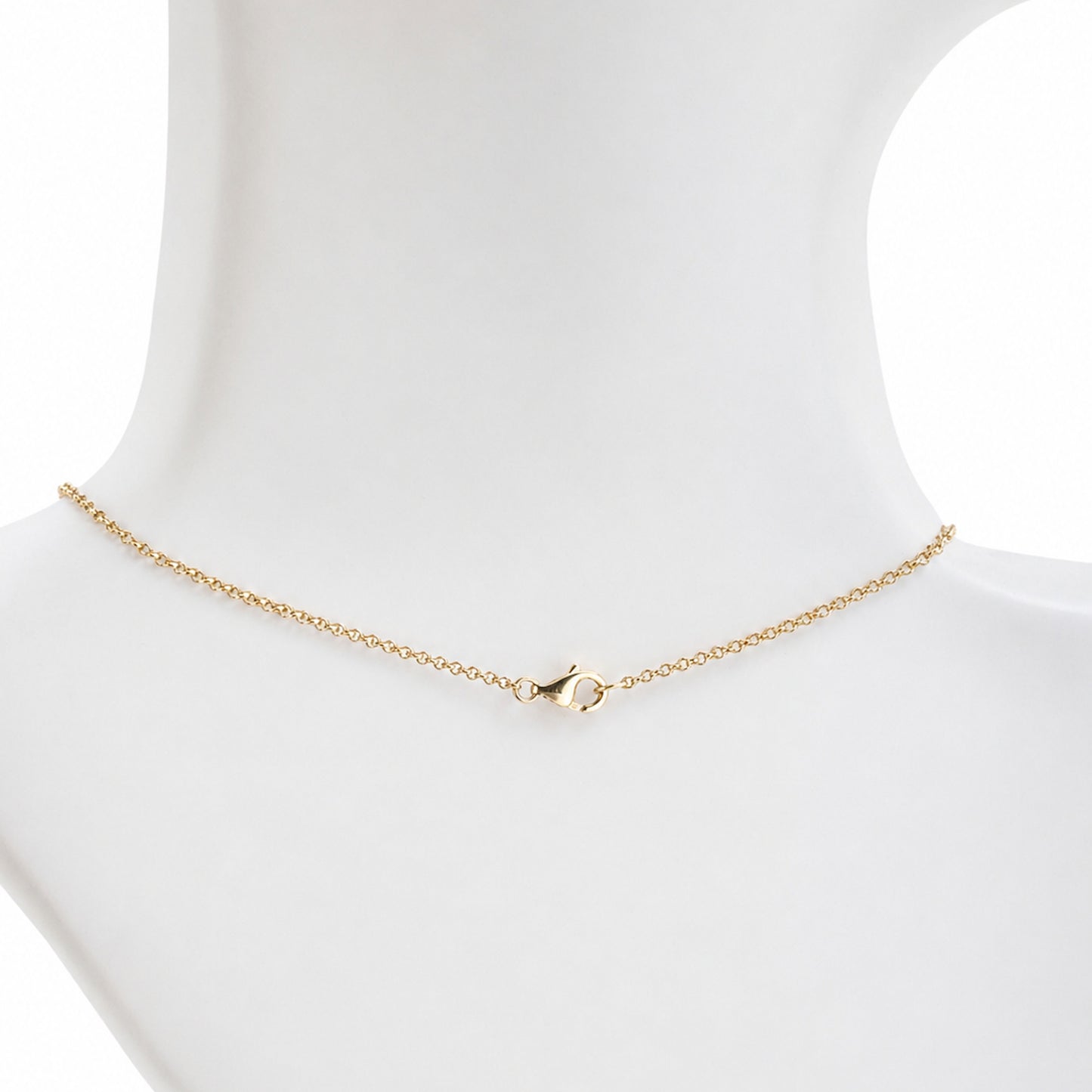 14k Multi Gemstone 5 Round Bezel Paperclip Necklace