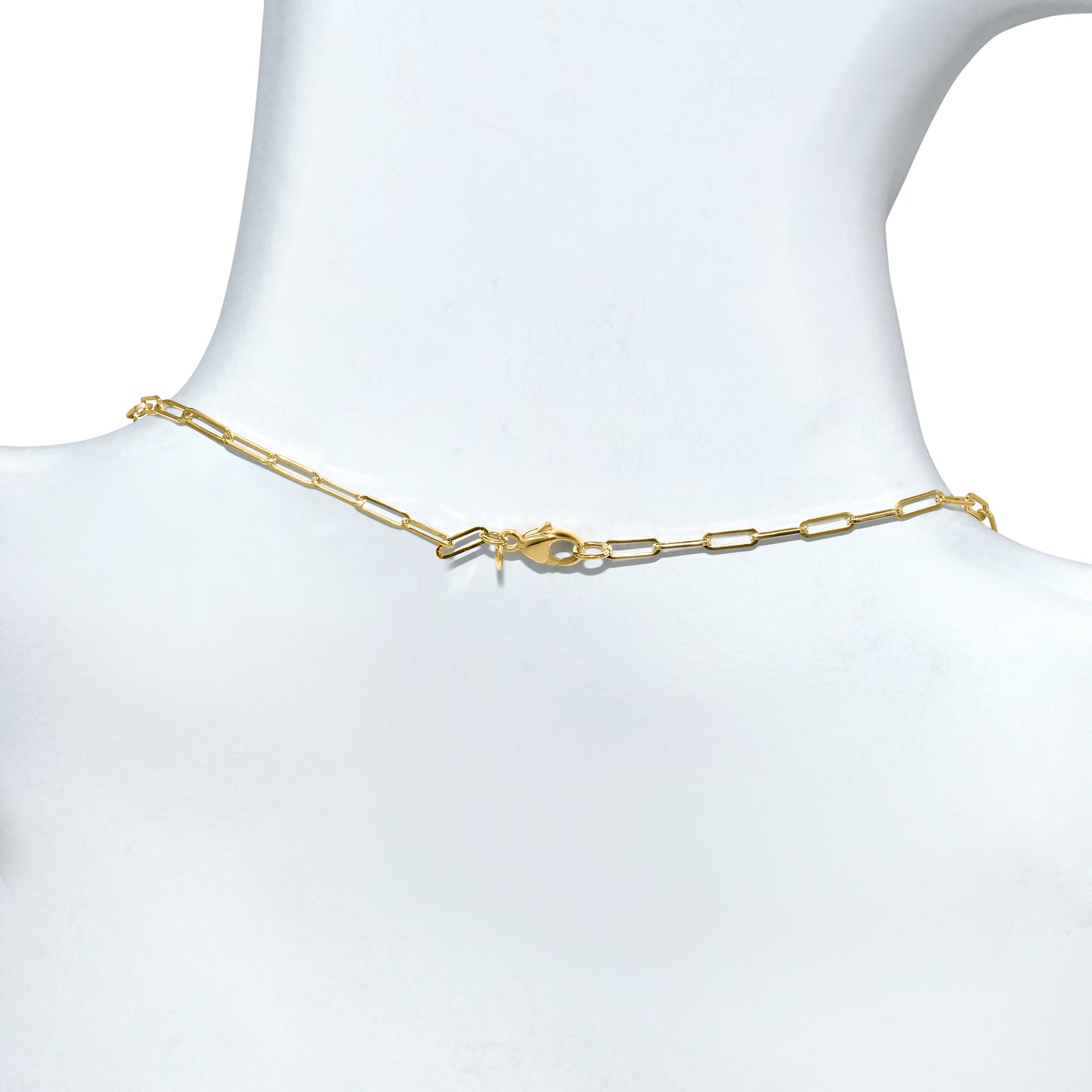 14k Swiss Blue Topaz 13 Station Paperclip Necklace