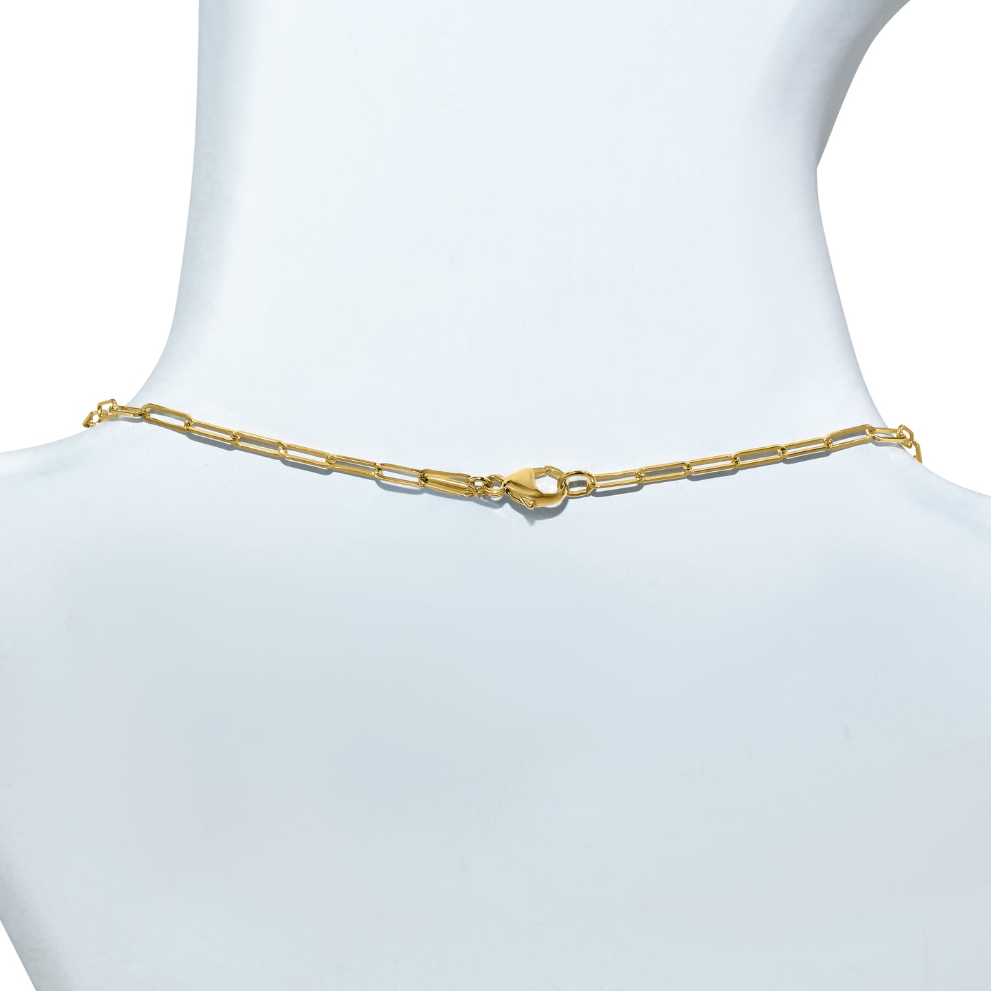 14k Amethyst 5 Cushion Station Paperclip Necklace