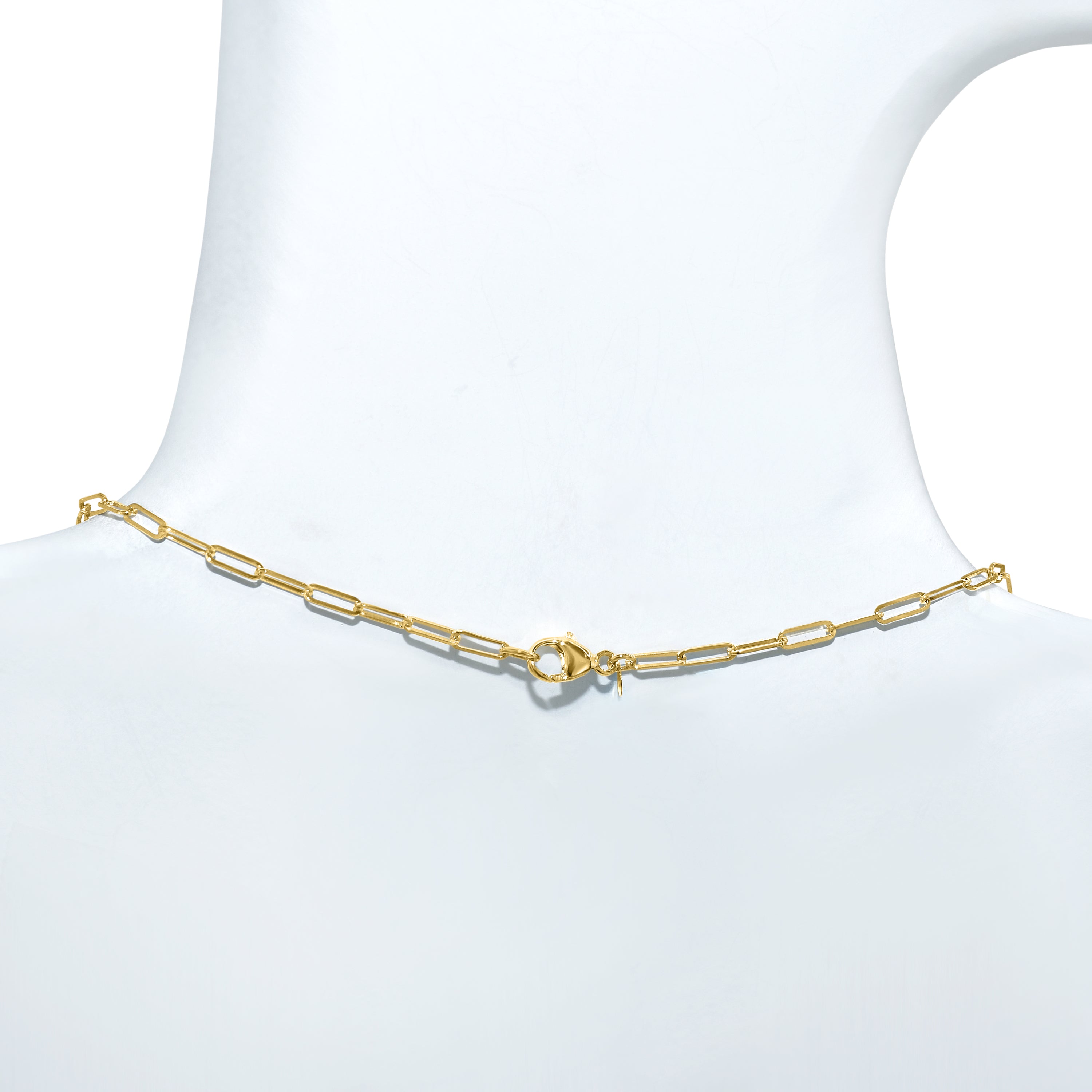 14k Sapphire Pear Link Paperclip Necklace