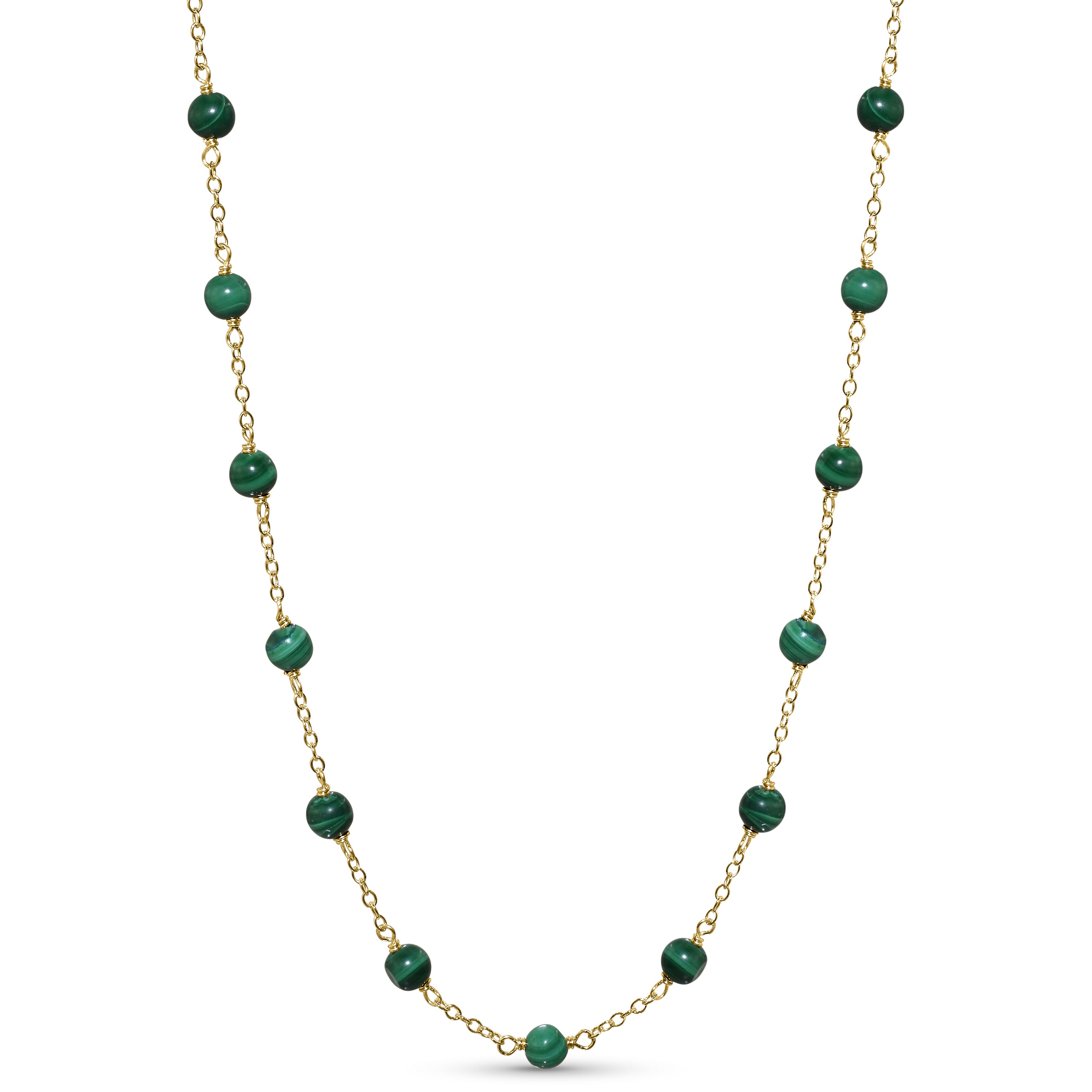 14k Malachite Link Necklace