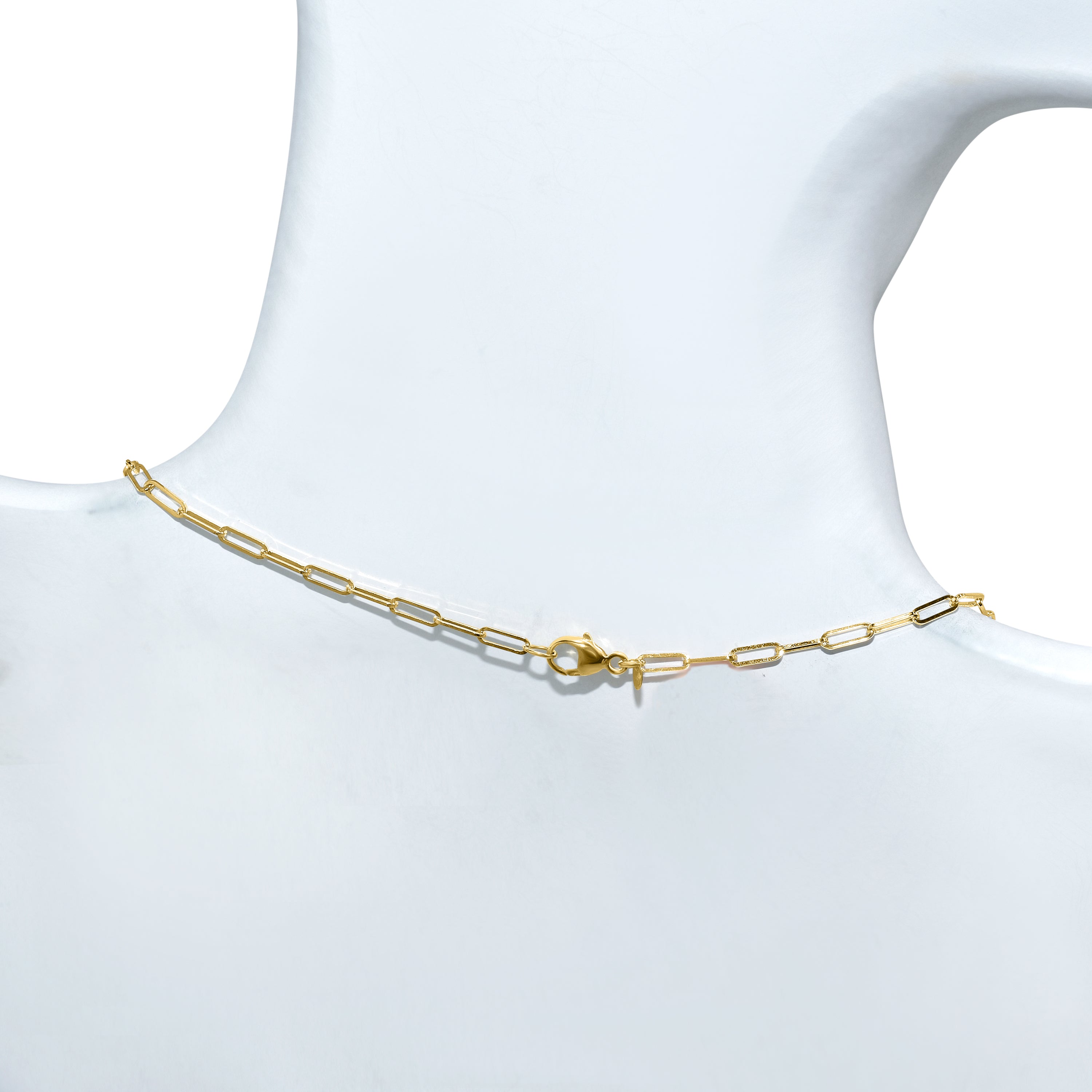 14k Citrine 5 Bezel Paperclip Necklace