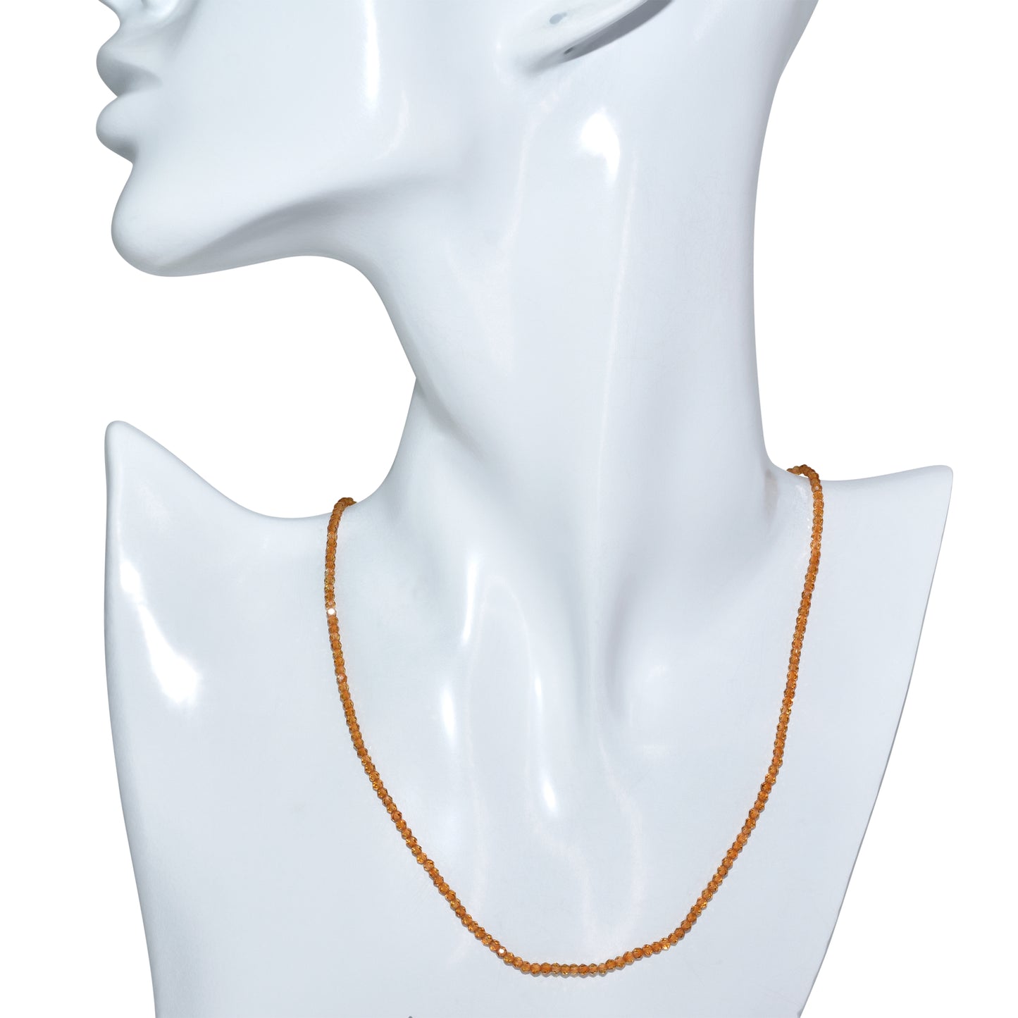 14k Citrine Faceted Round Bead Necklace