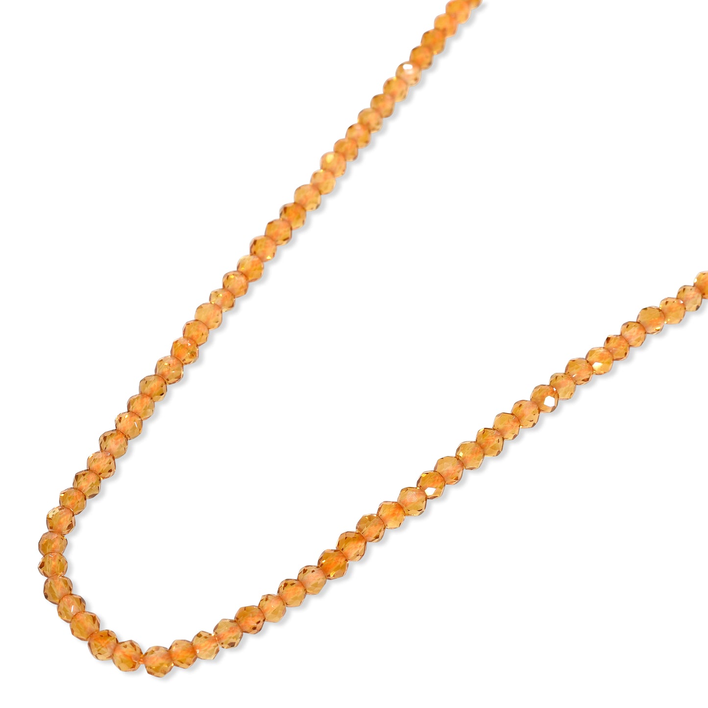 14k Citrine Faceted Round Bead Necklace