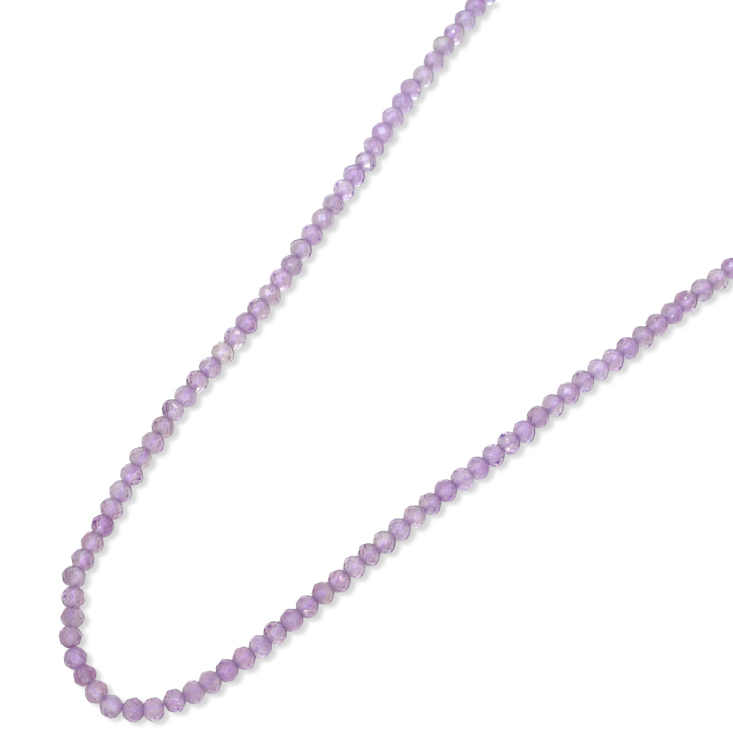 14k Pink Amethyst Faceted Round Bead Necklace