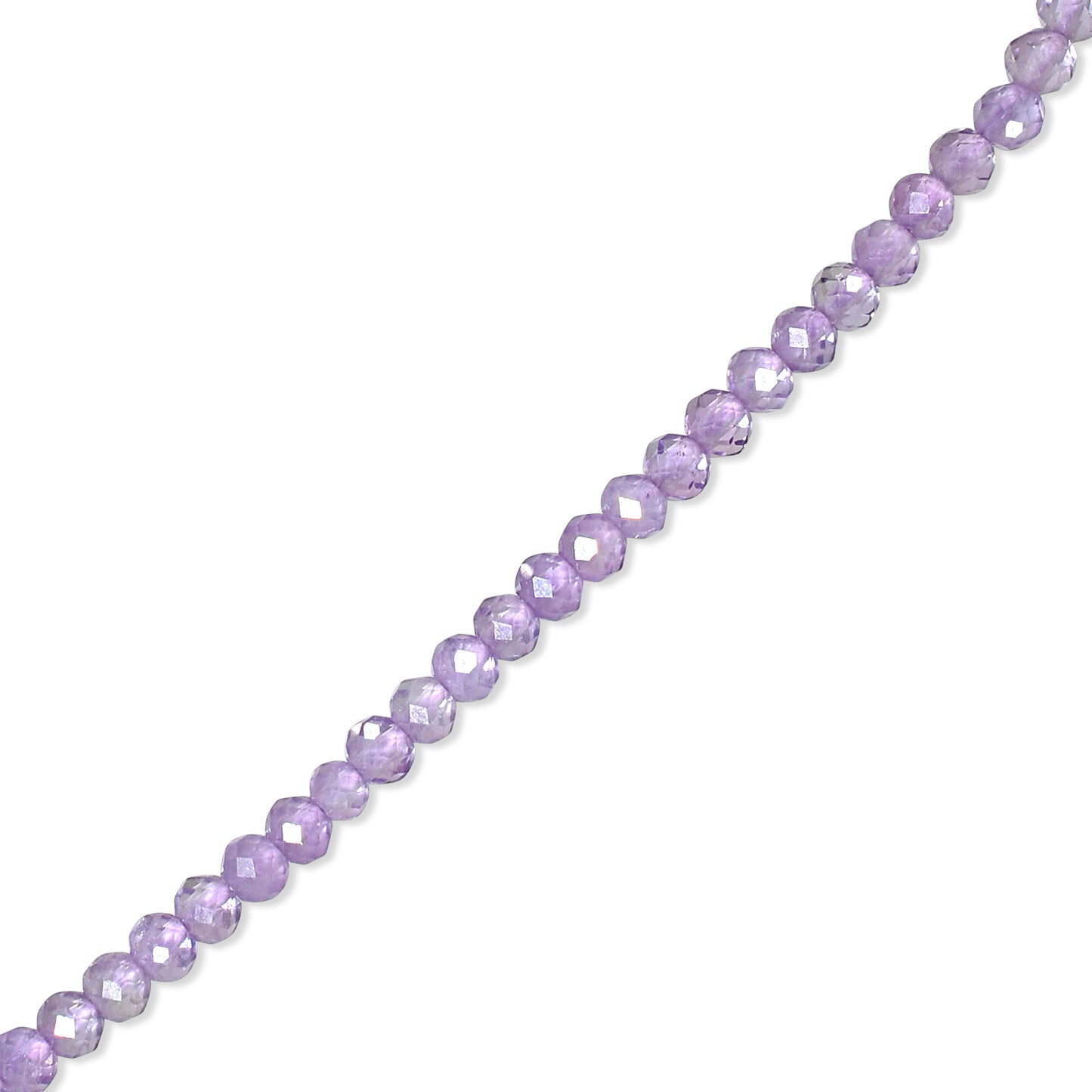 14k Pink Amethyst Faceted Round Bead Necklace