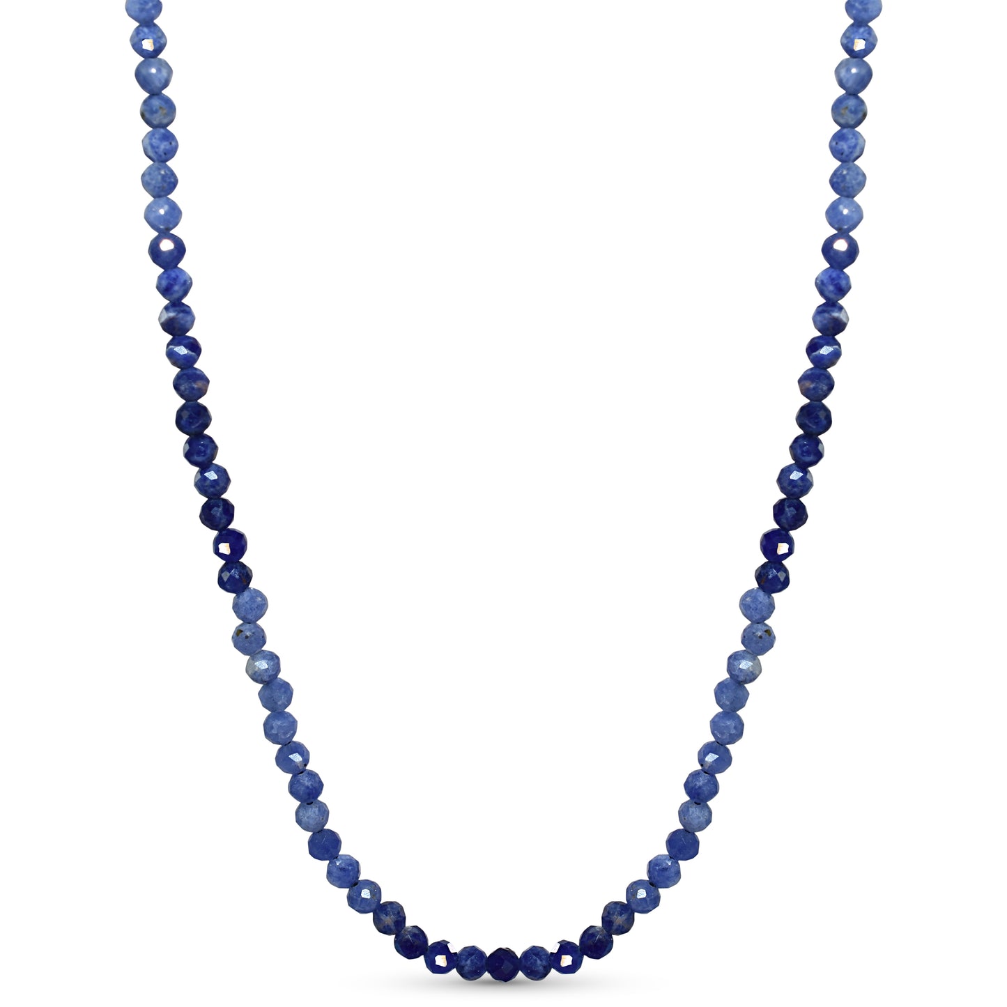 14k Sodalite Faceted Round Bead Necklace