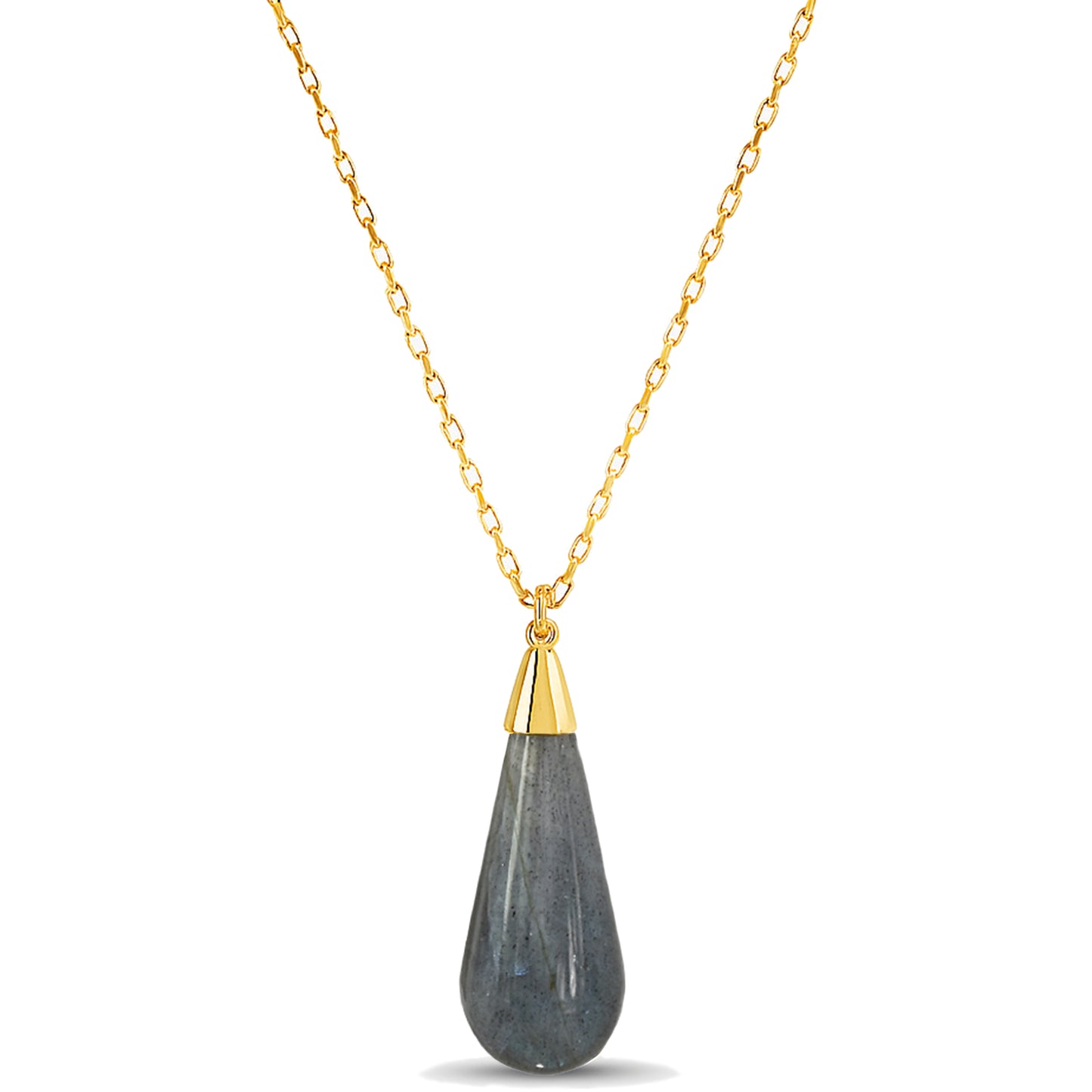 14k Labradorite Drop Pendant Necklace