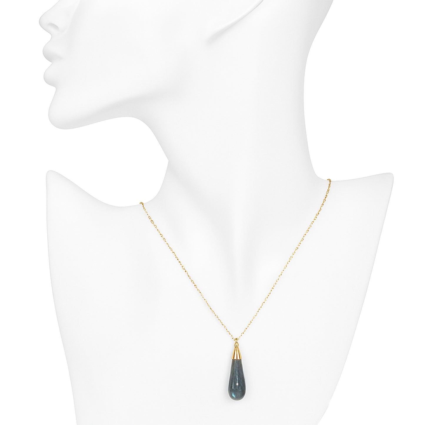 14k Labradorite Drop Pendant Necklace