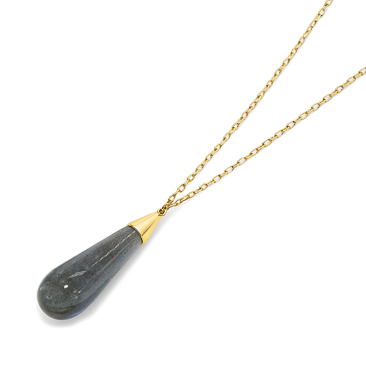 14k Labradorite Drop Pendant Necklace
