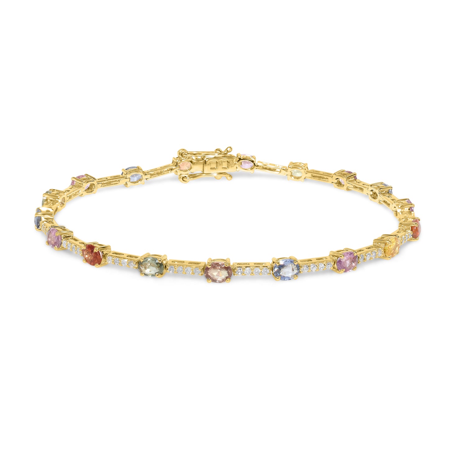 14k Multi Stones Diamond Bracelet