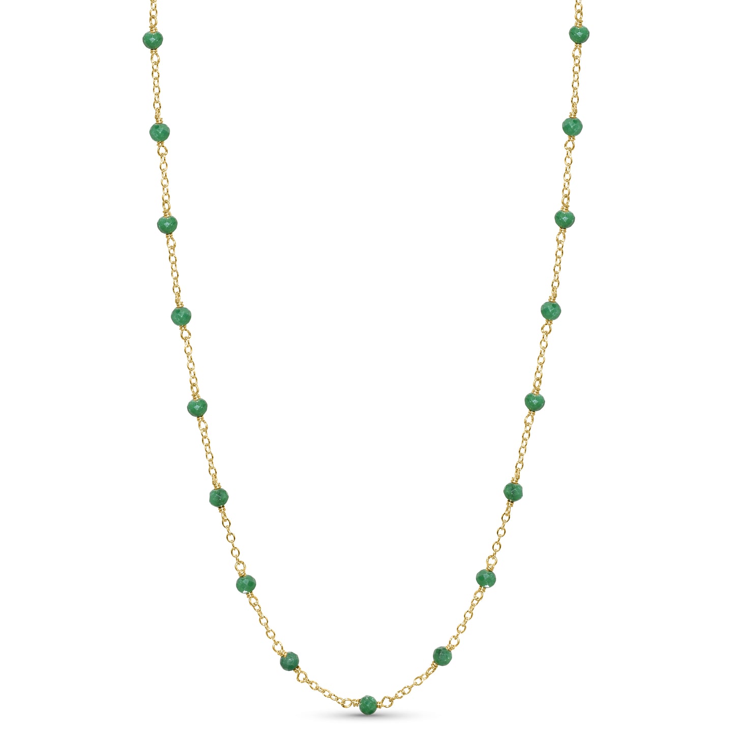 14k Yellow Station Necklace 17"