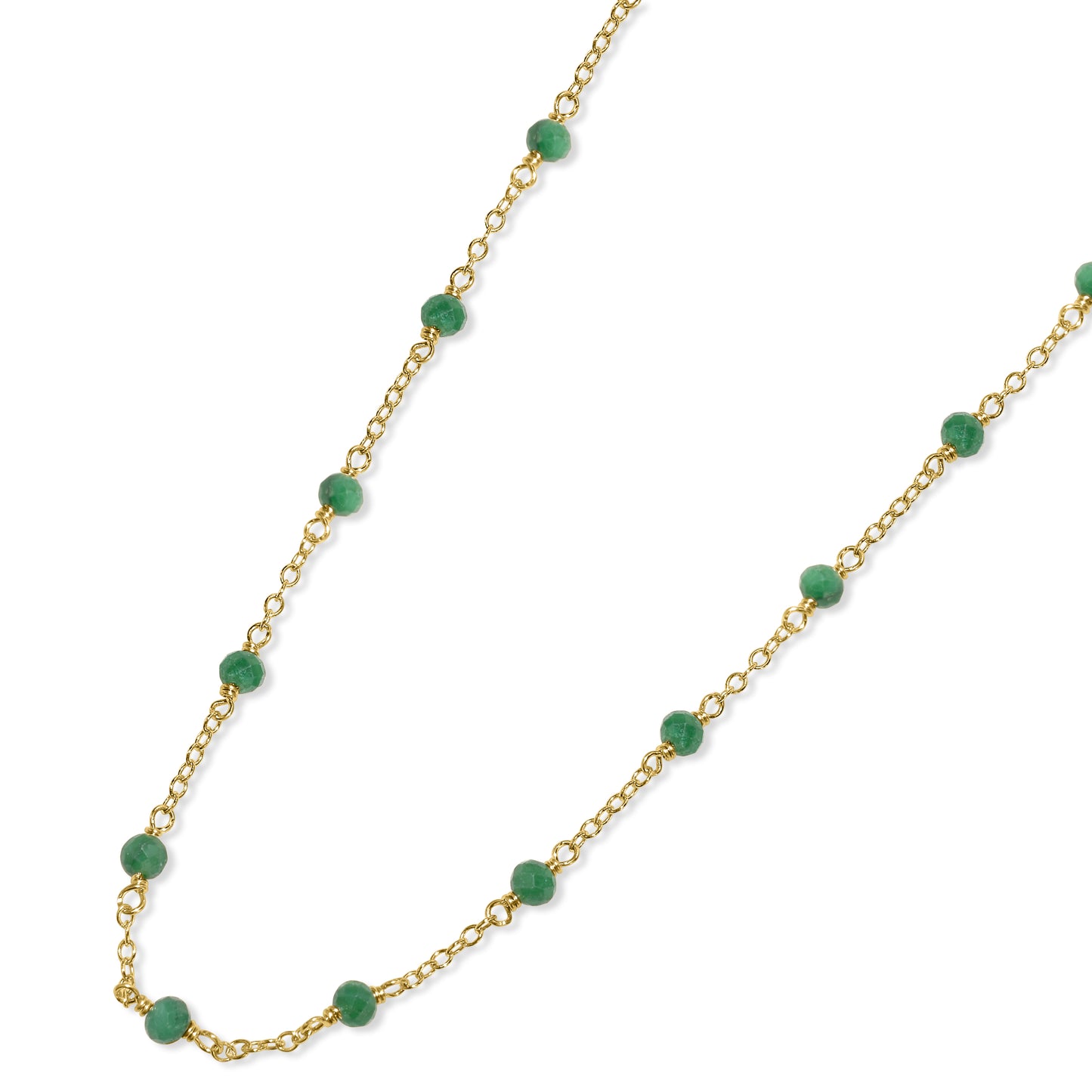 14k Yellow Station Necklace 17"