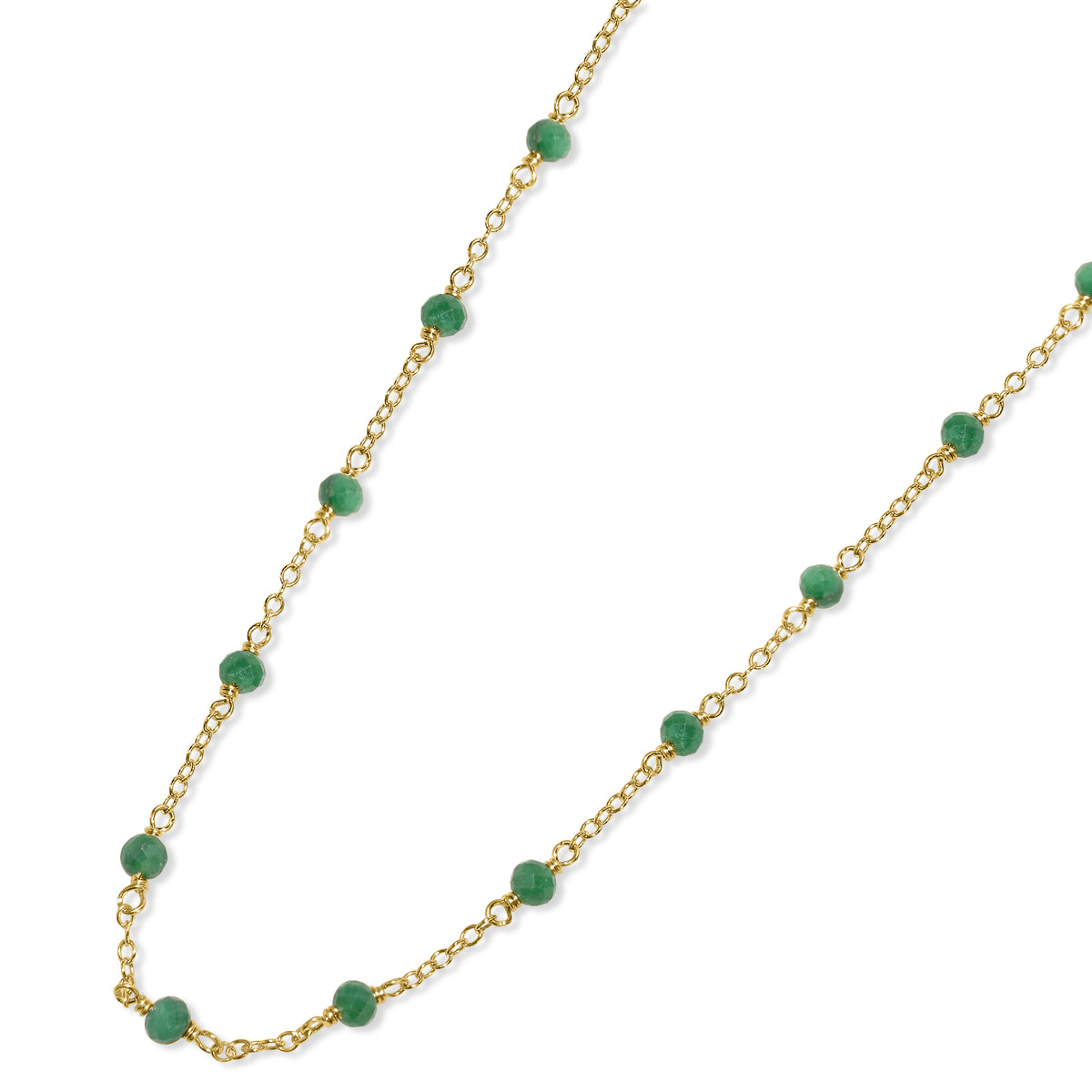 14k Yellow Gold Station Necklace