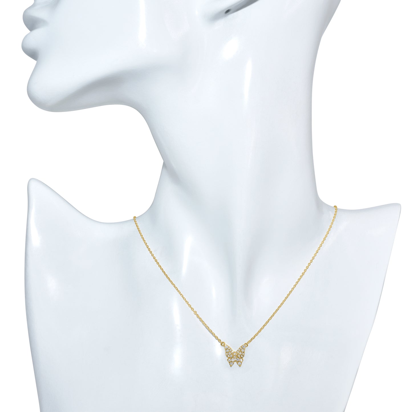 14k Diamond Butterfly Necklace