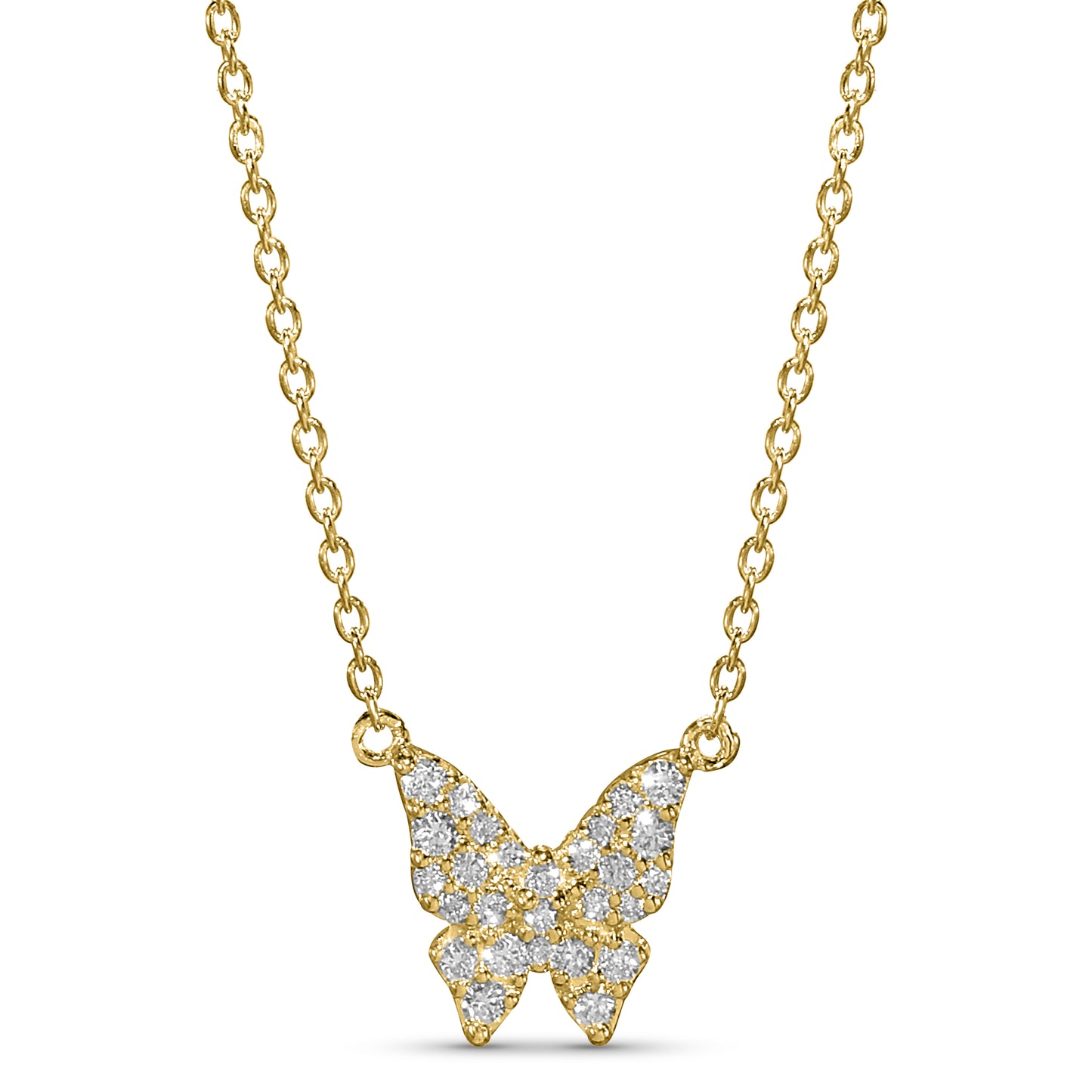 14k Diamond Butterfly Necklace
