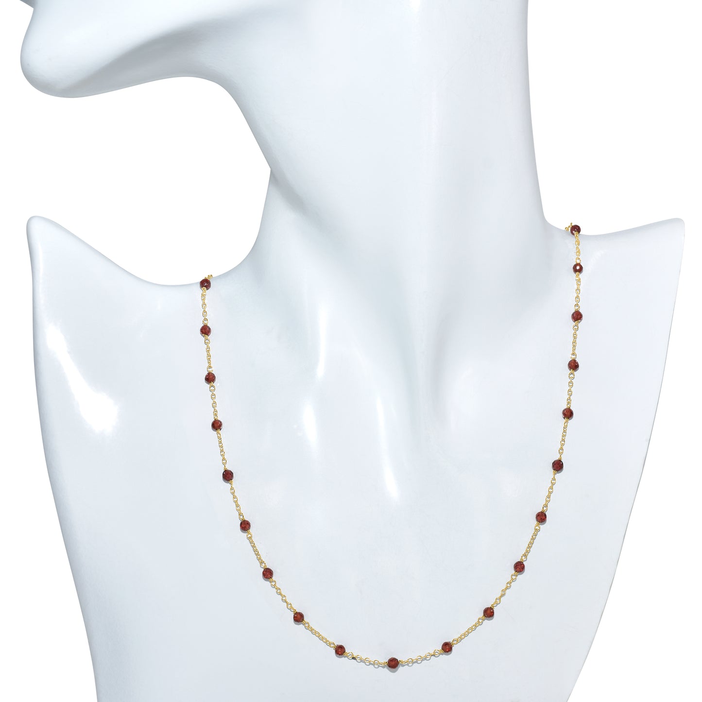 14k Yellow Gold Station Necklace 17"