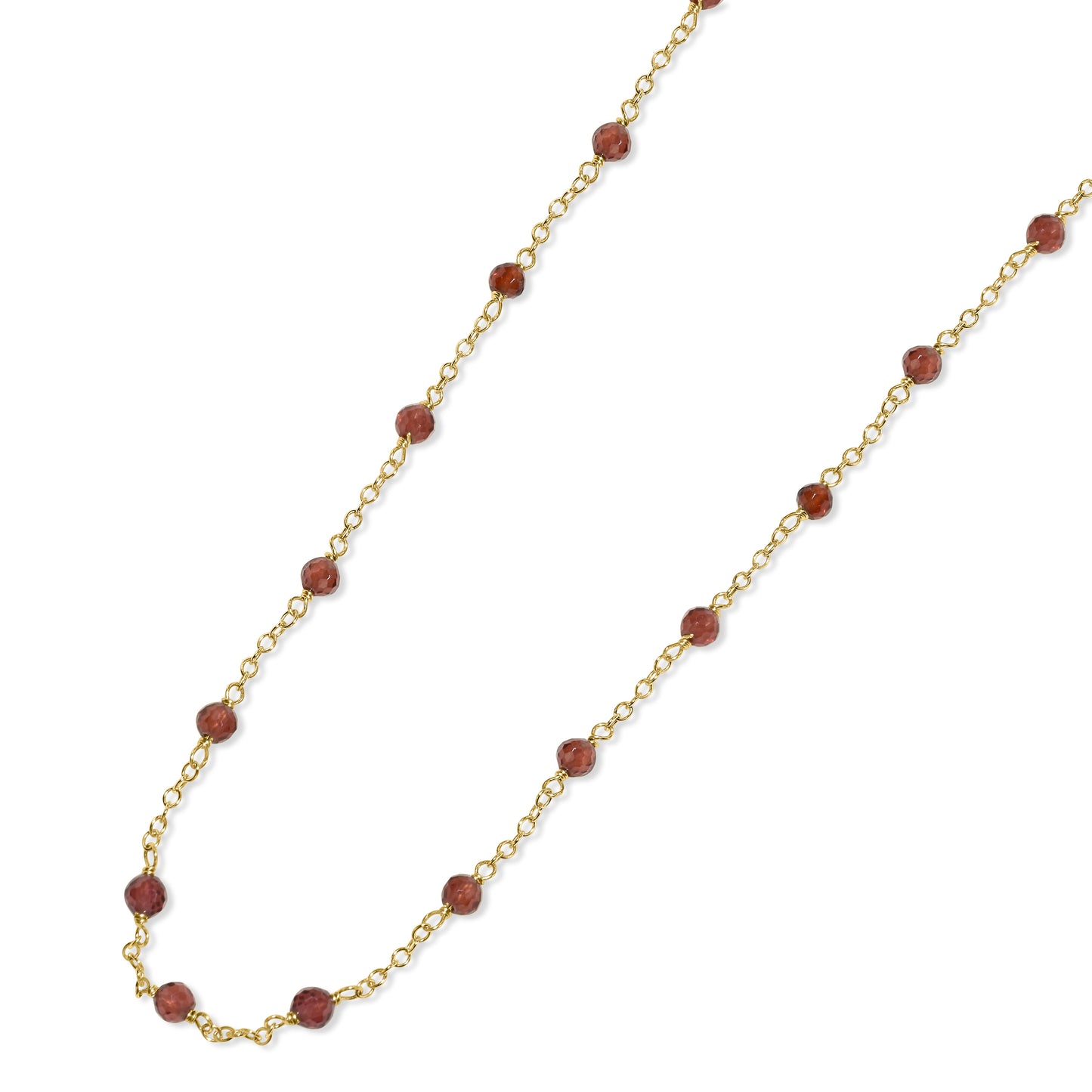 14k Yellow Gold Station Necklace 17"