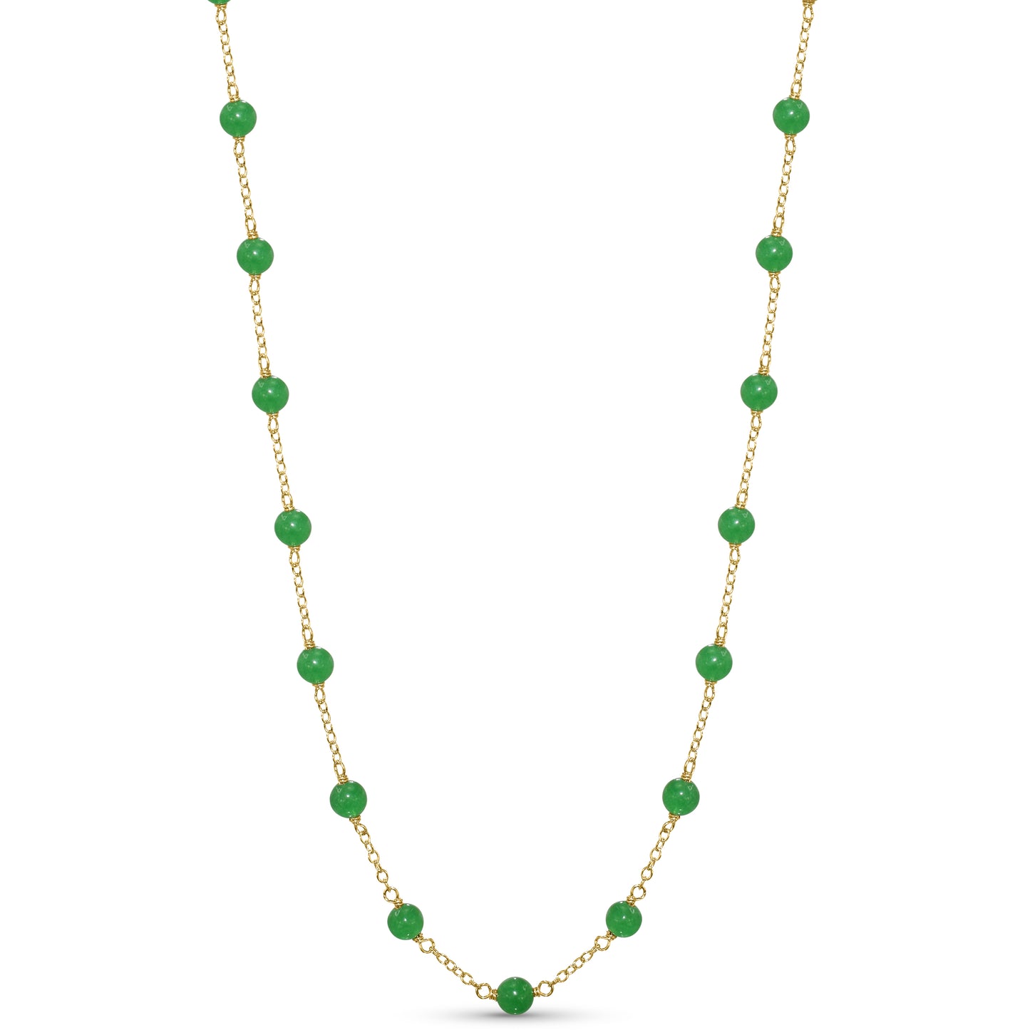 14k Yellow Station Necklace 17"
