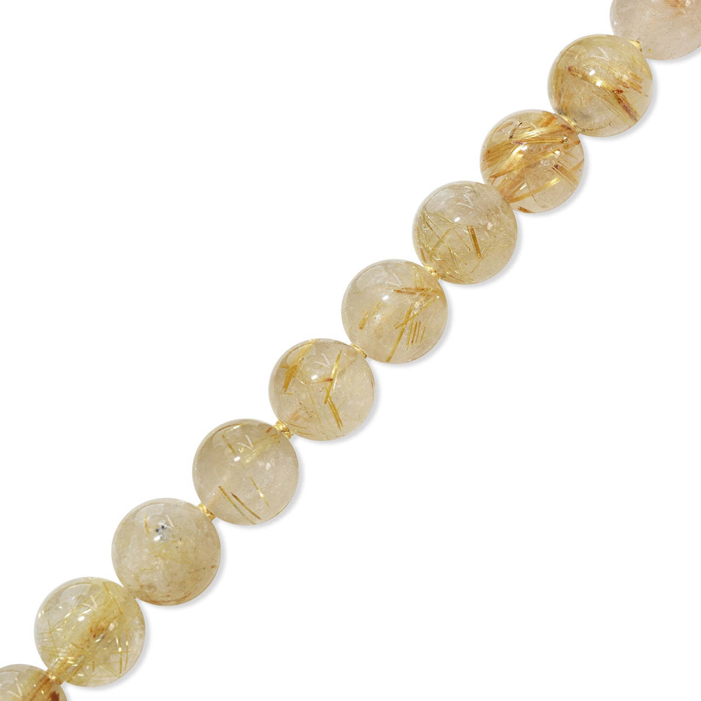 14k Rutilated Quartz Knotted Necklace