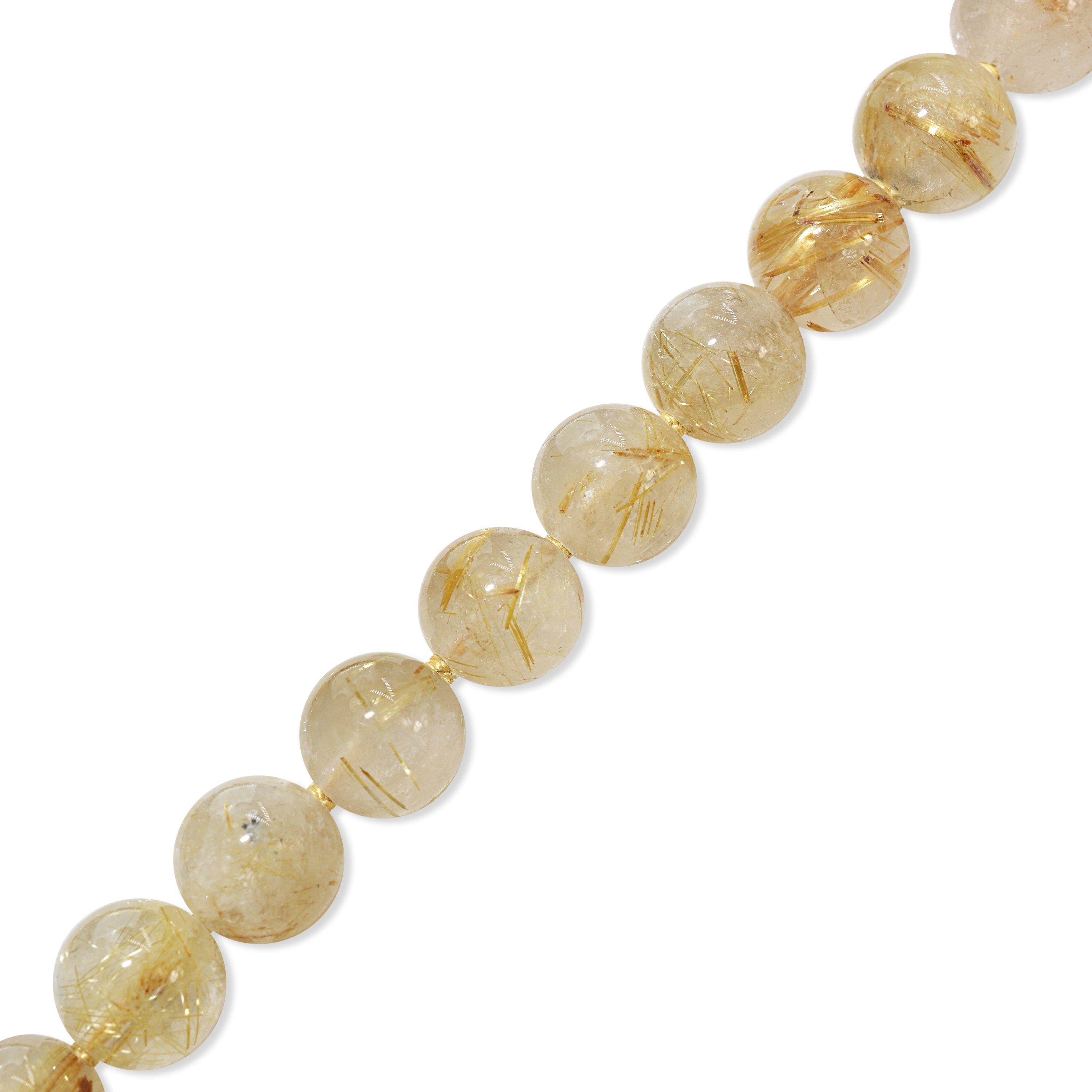 14k Rutilated Quartz Knotted Necklace