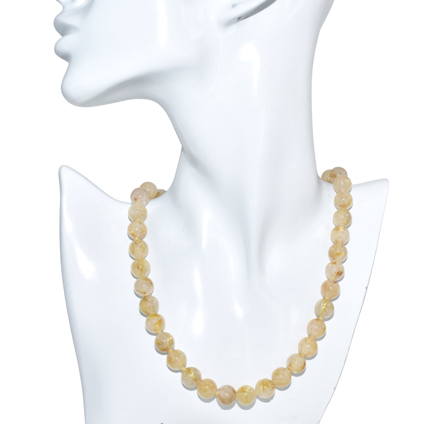 14k Rutilated Quartz Knotted Necklace