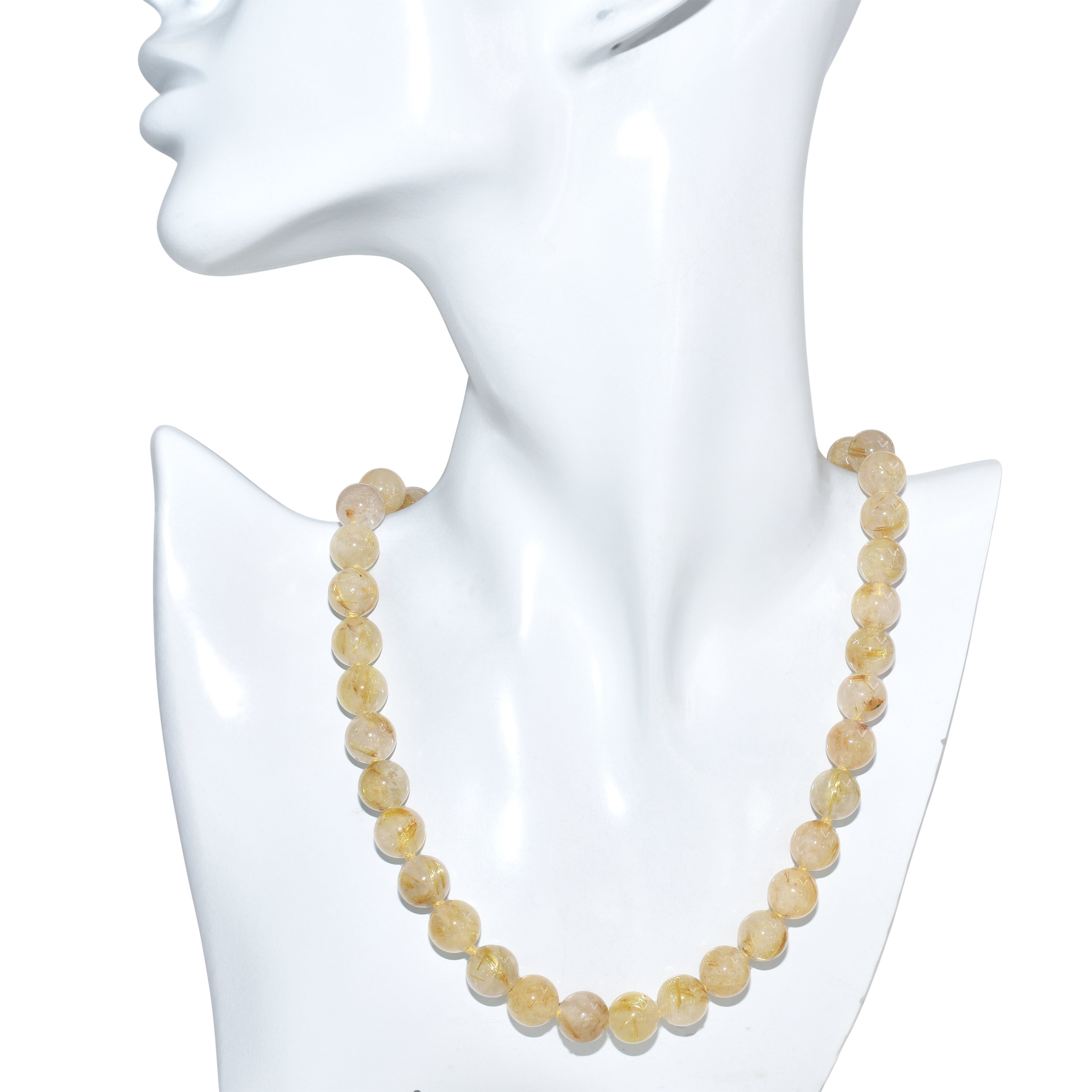 14k Rutilated Quartz Knotted Necklace