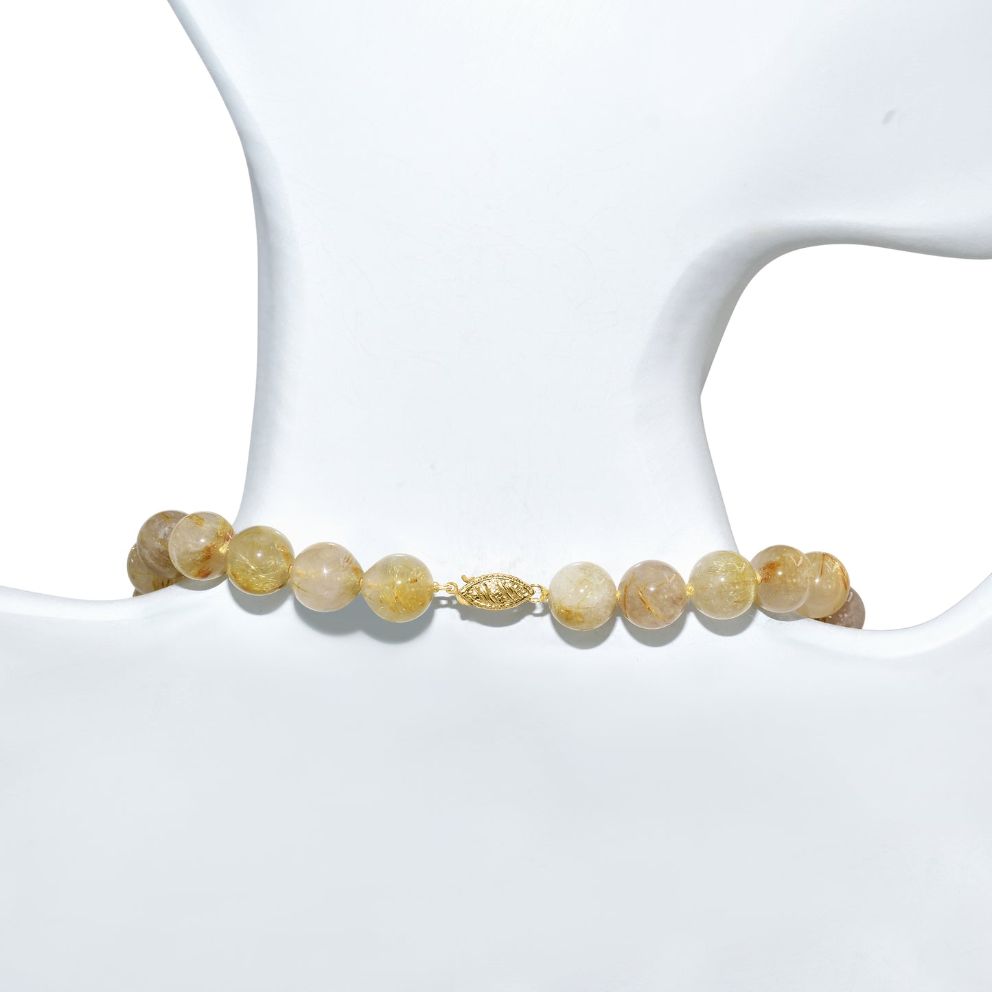 14k Rutilated Quartz Knotted Necklace