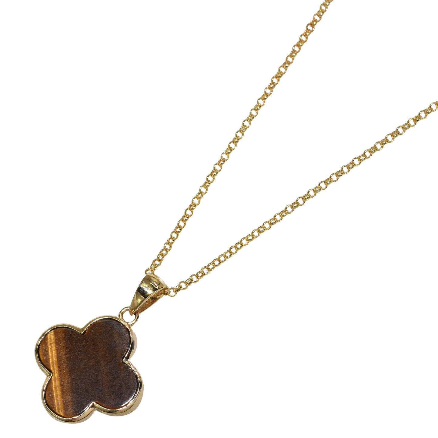 14k Mother of Pearl 2 Face Clover Necklace