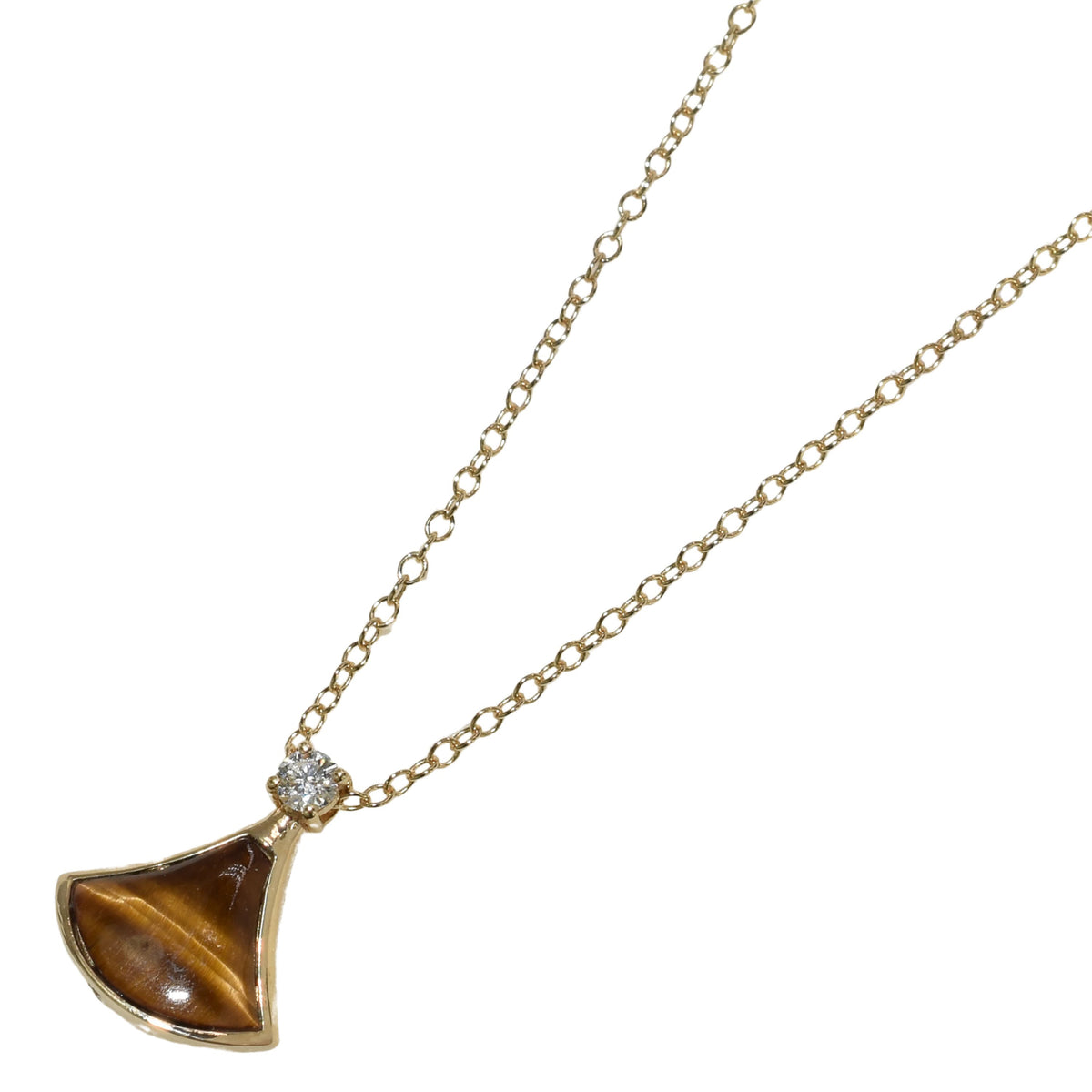 14k Gemstone Lab Grown Diamond Fan Necklace