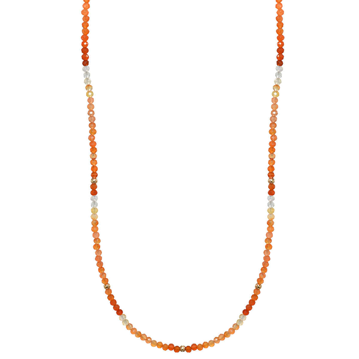 14k Gemstones & Gold Roundel Necklace