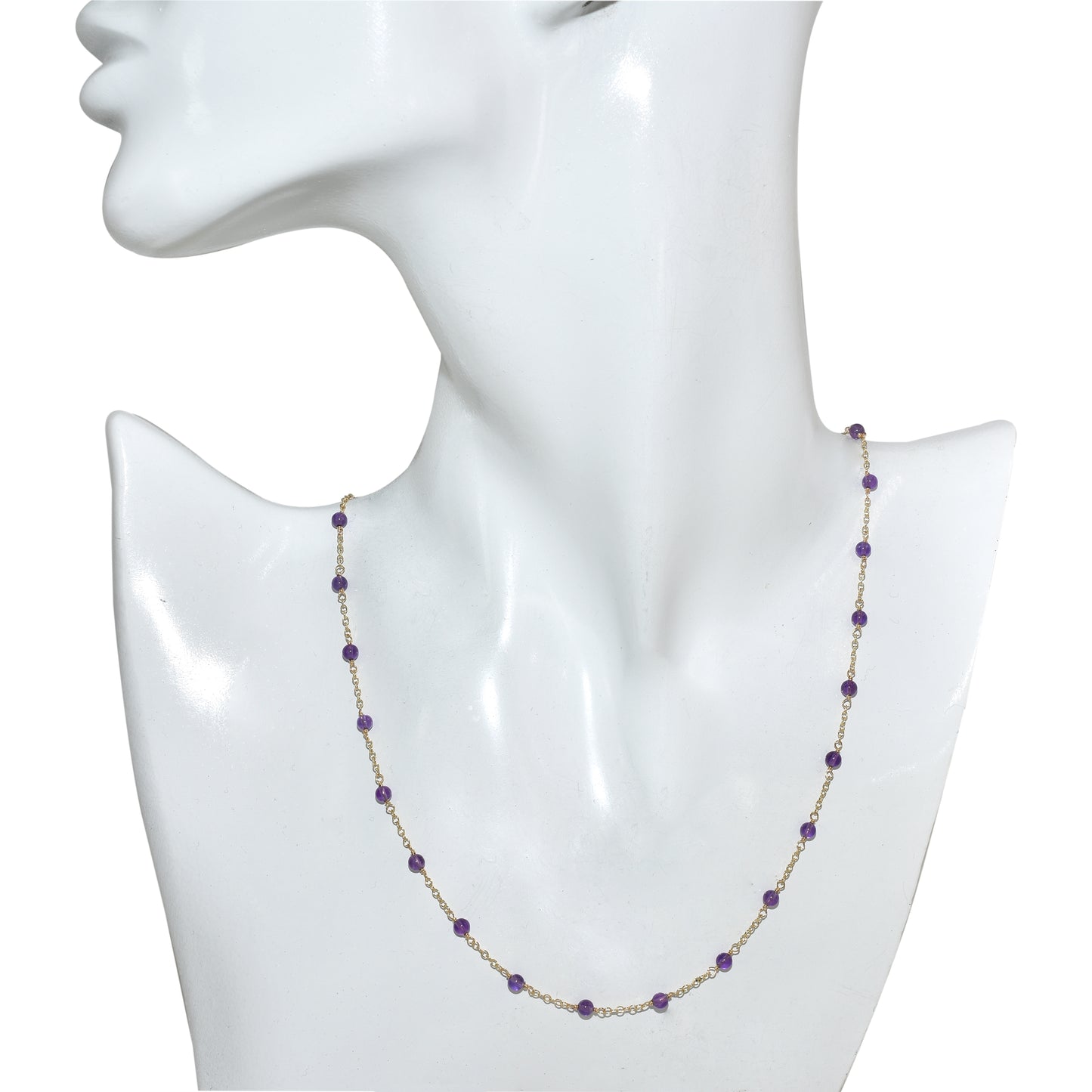 14k Yellow Station Necklace 17"