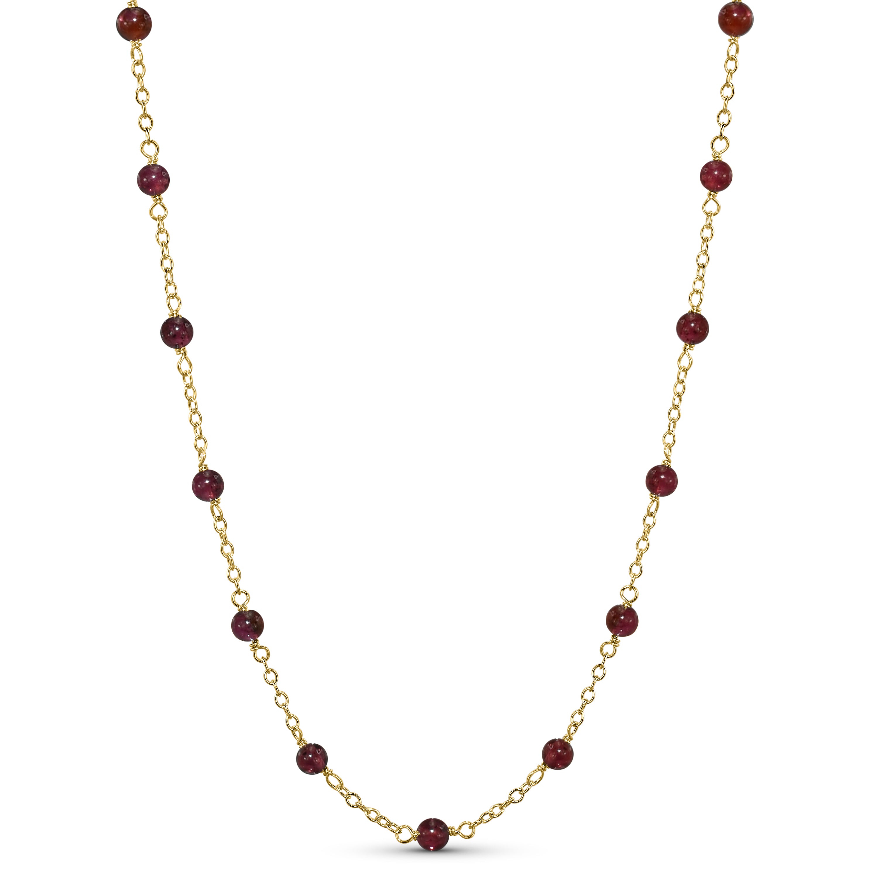 14k Yellow Gold Station Necklace