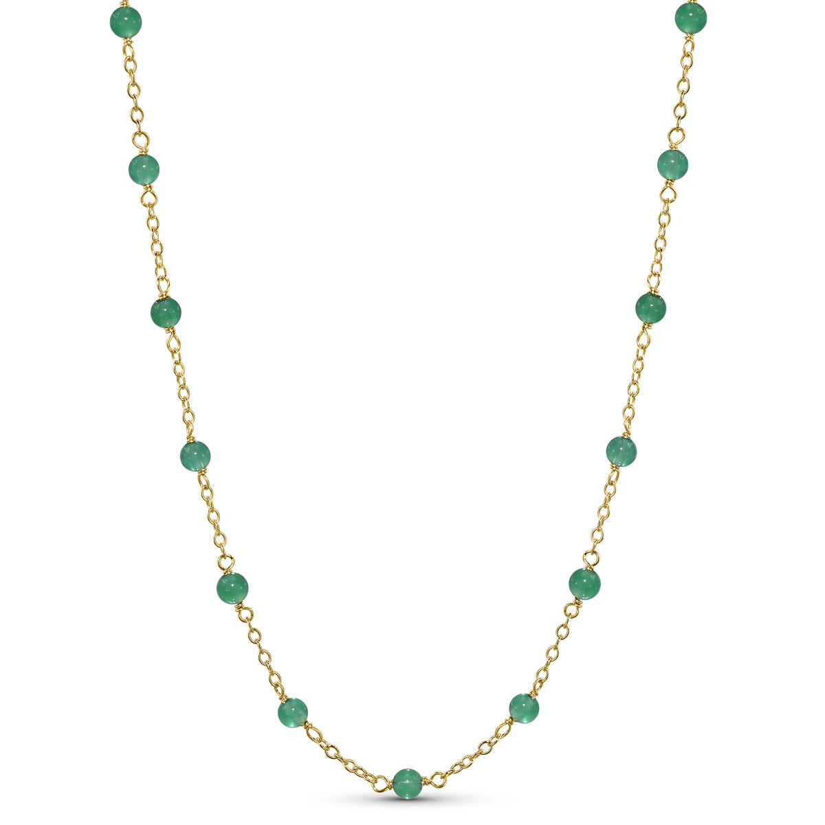 14k Yellow Gold Station Necklace