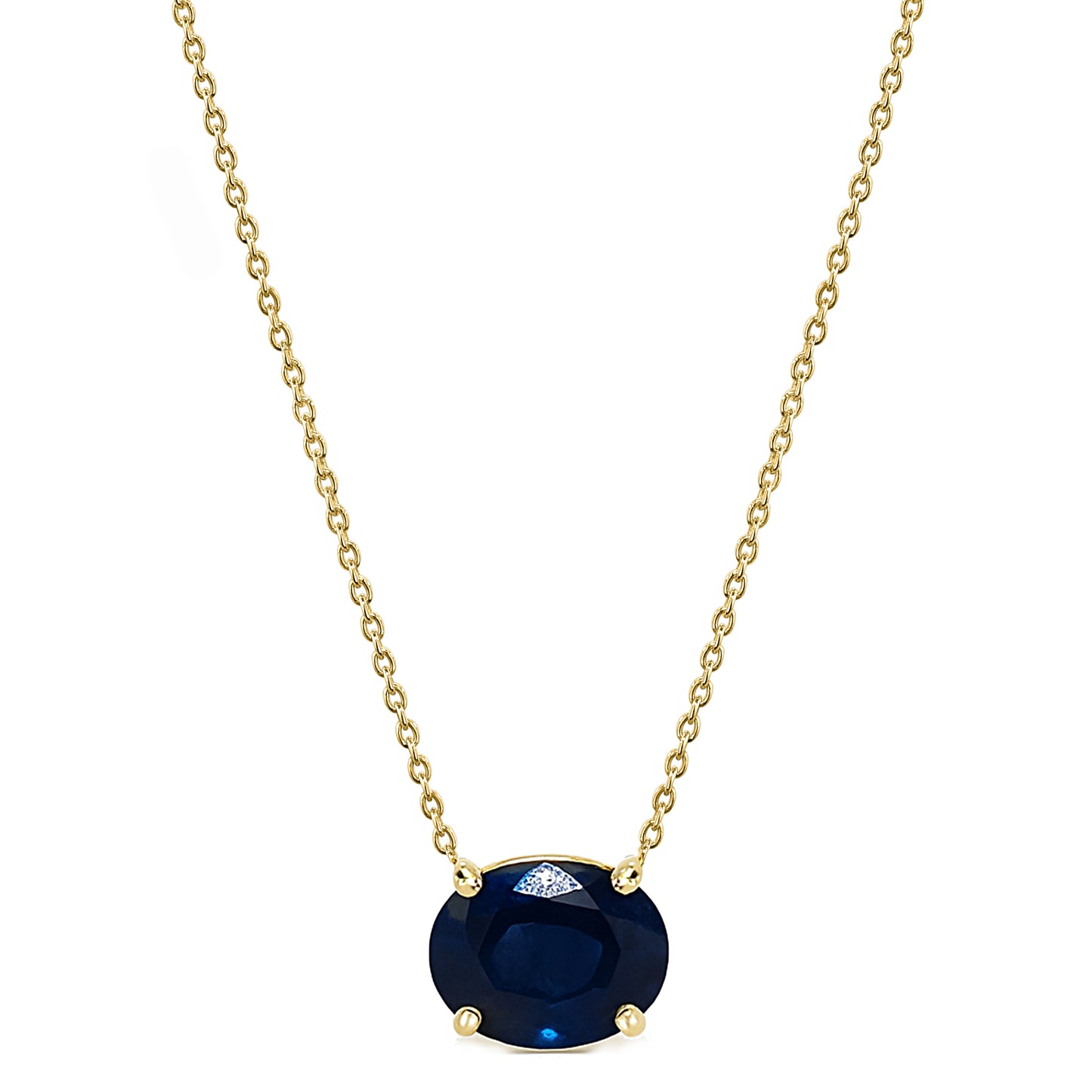 14k Sapphire Oval Shape Neck