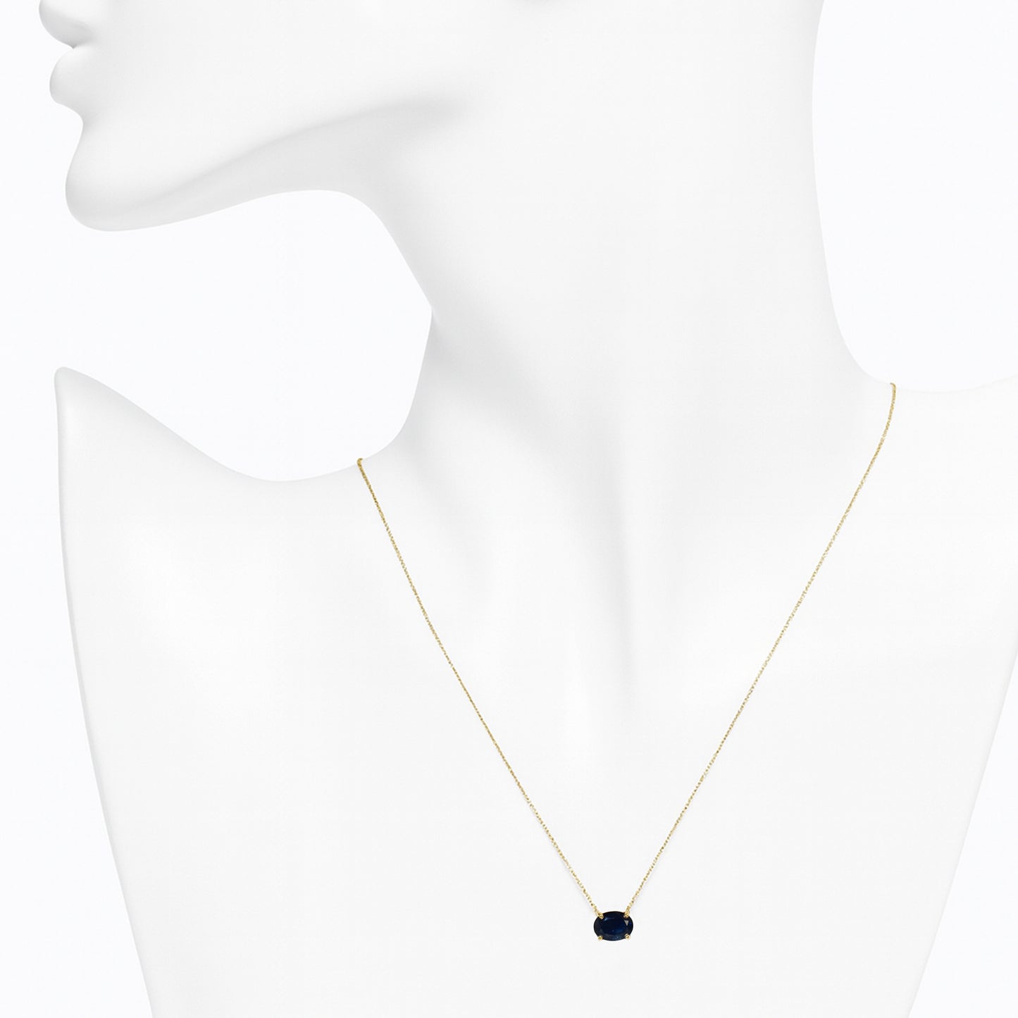 14k Sapphire Oval Shape Neck