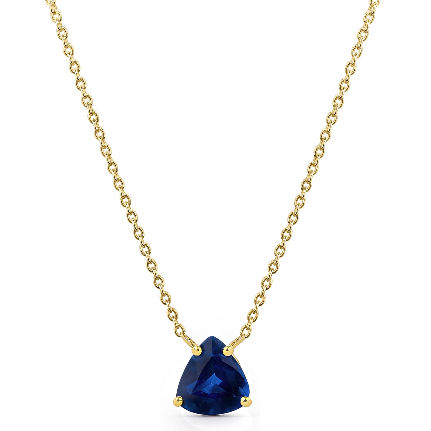 14k Sapphire Triangle Shape Necklace