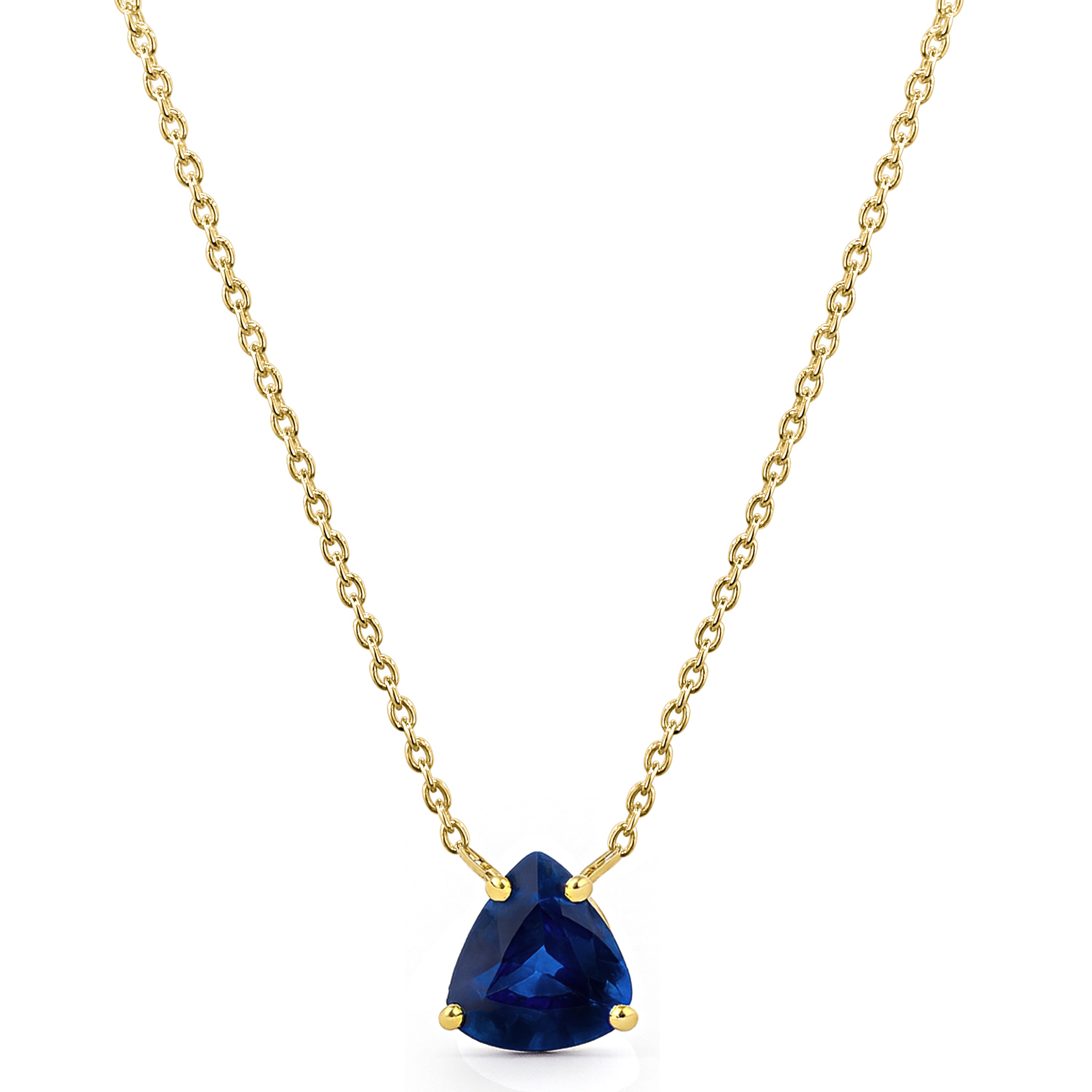 14k Sapphire Triangle Shape Necklace